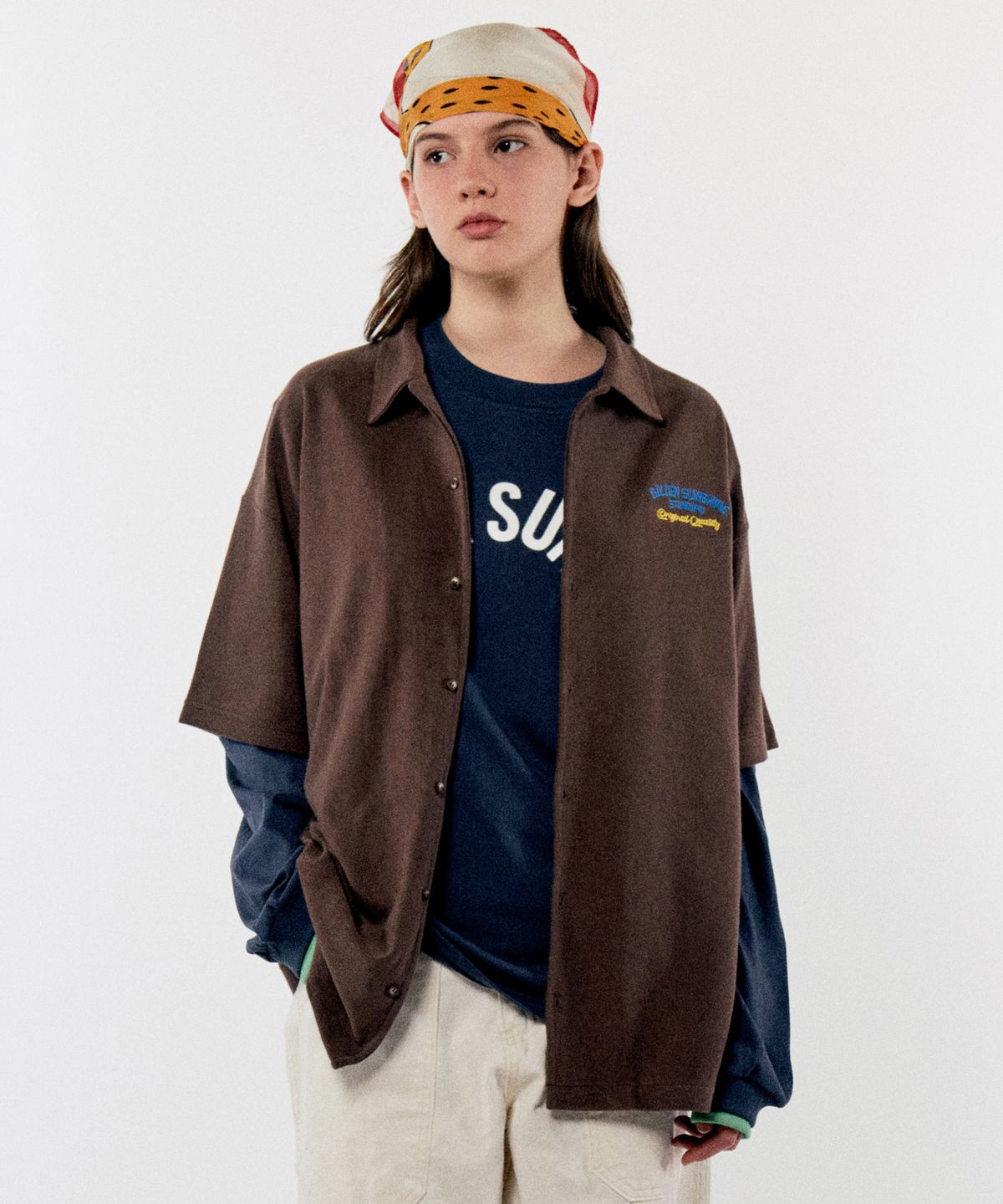 골든선샤인(GOLDEN SUNSHINE) SUNSHINE SHORT SLEEVE SHIRTS_BROWN