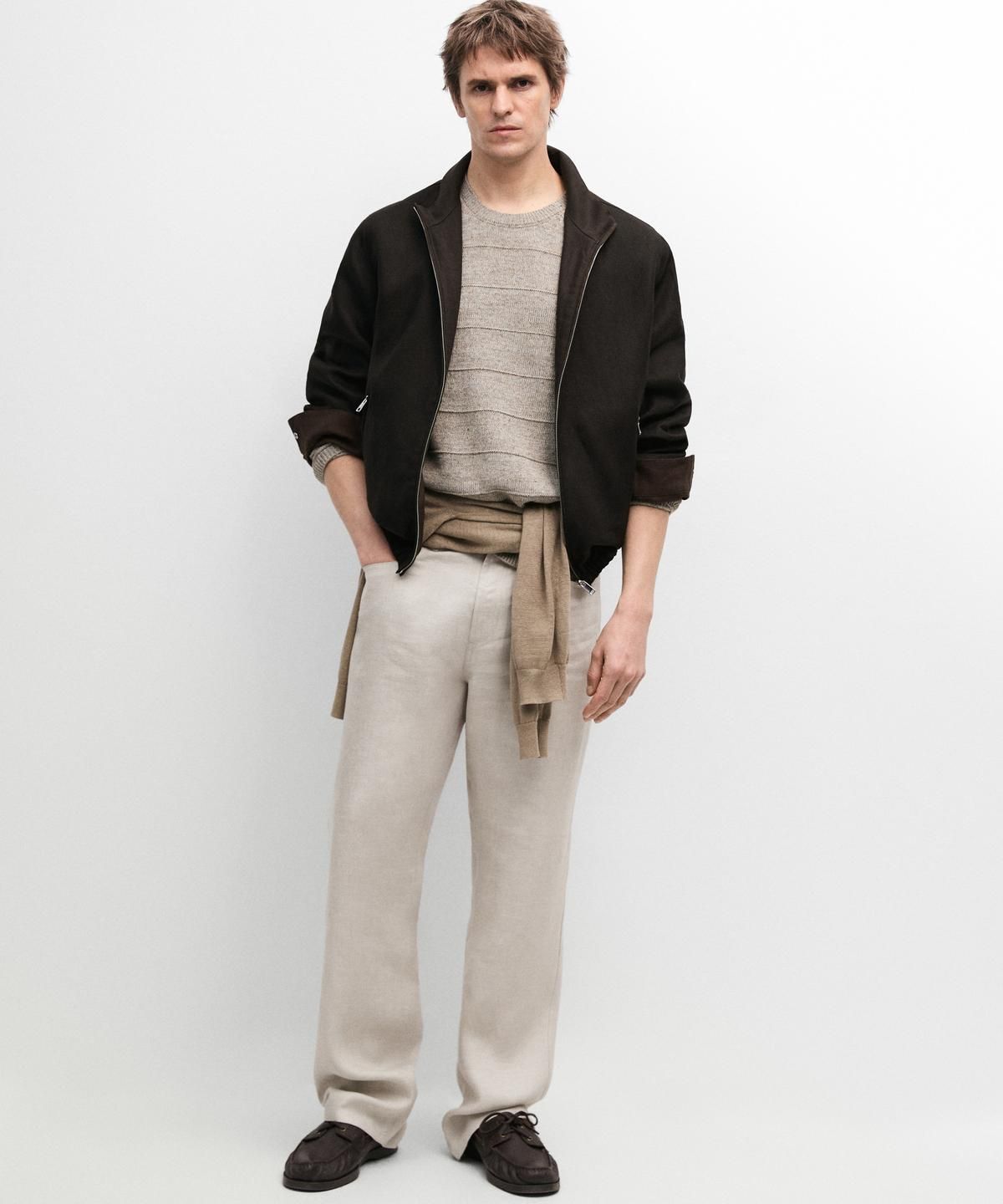 마시모두띠(MASSIMO DUTTI) 리버서블 린넨 재킷