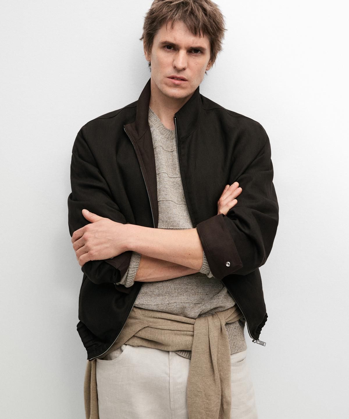 마시모두띠(MASSIMO DUTTI) 리버서블 린넨 재킷