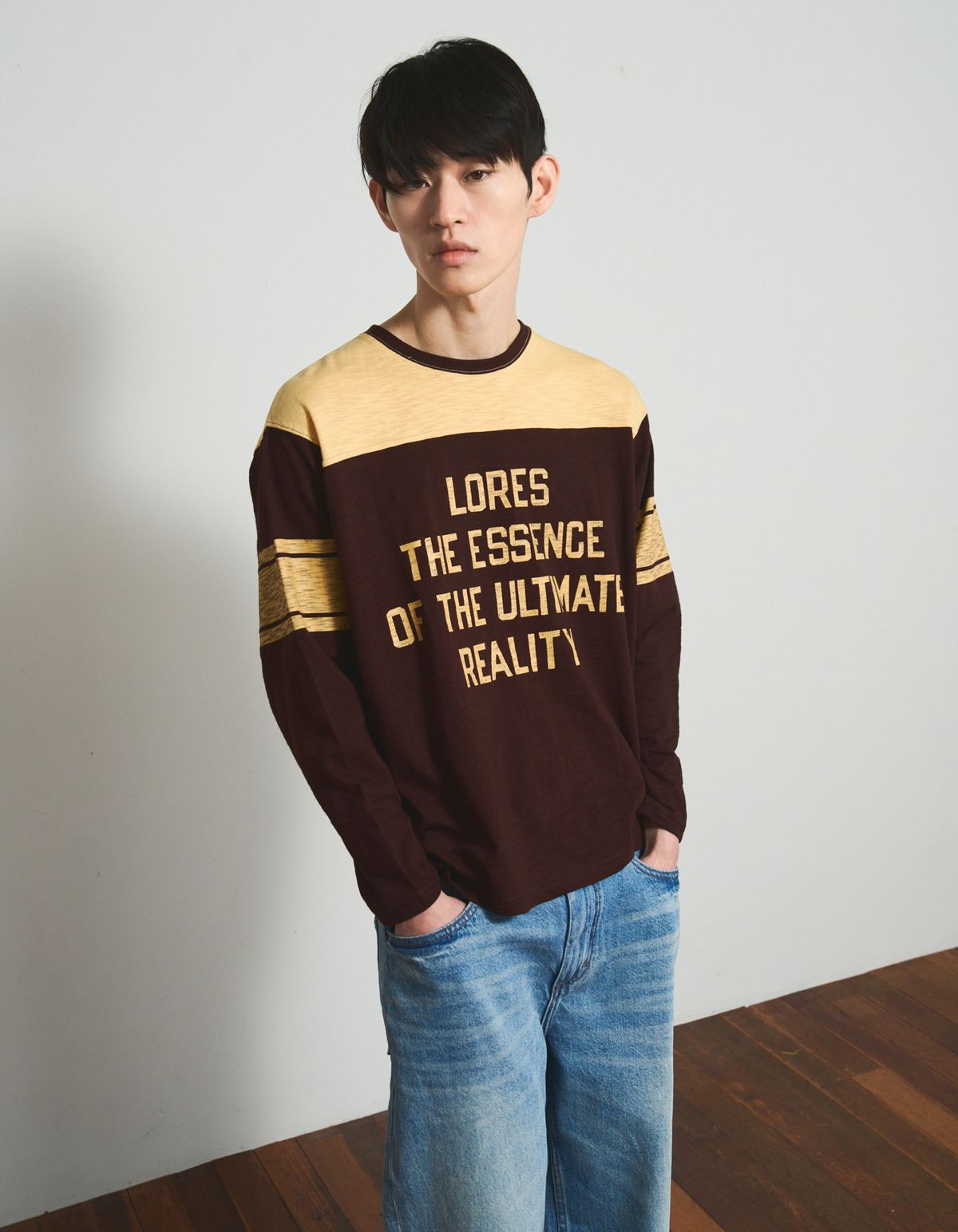 로어즈(LORES) Slub Rugby L/S Tee - Brown