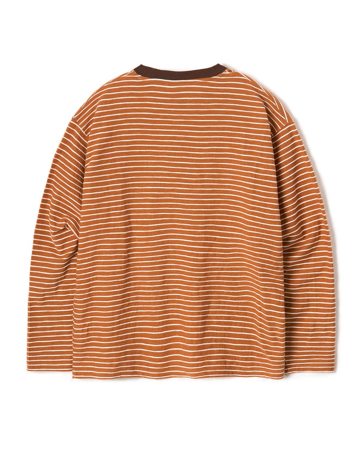 로어즈(LORES) Textured Striped L/S Tee - Brick