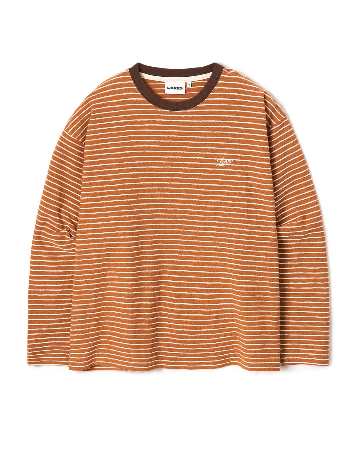 로어즈(LORES) Textured Striped L/S Tee - Brick