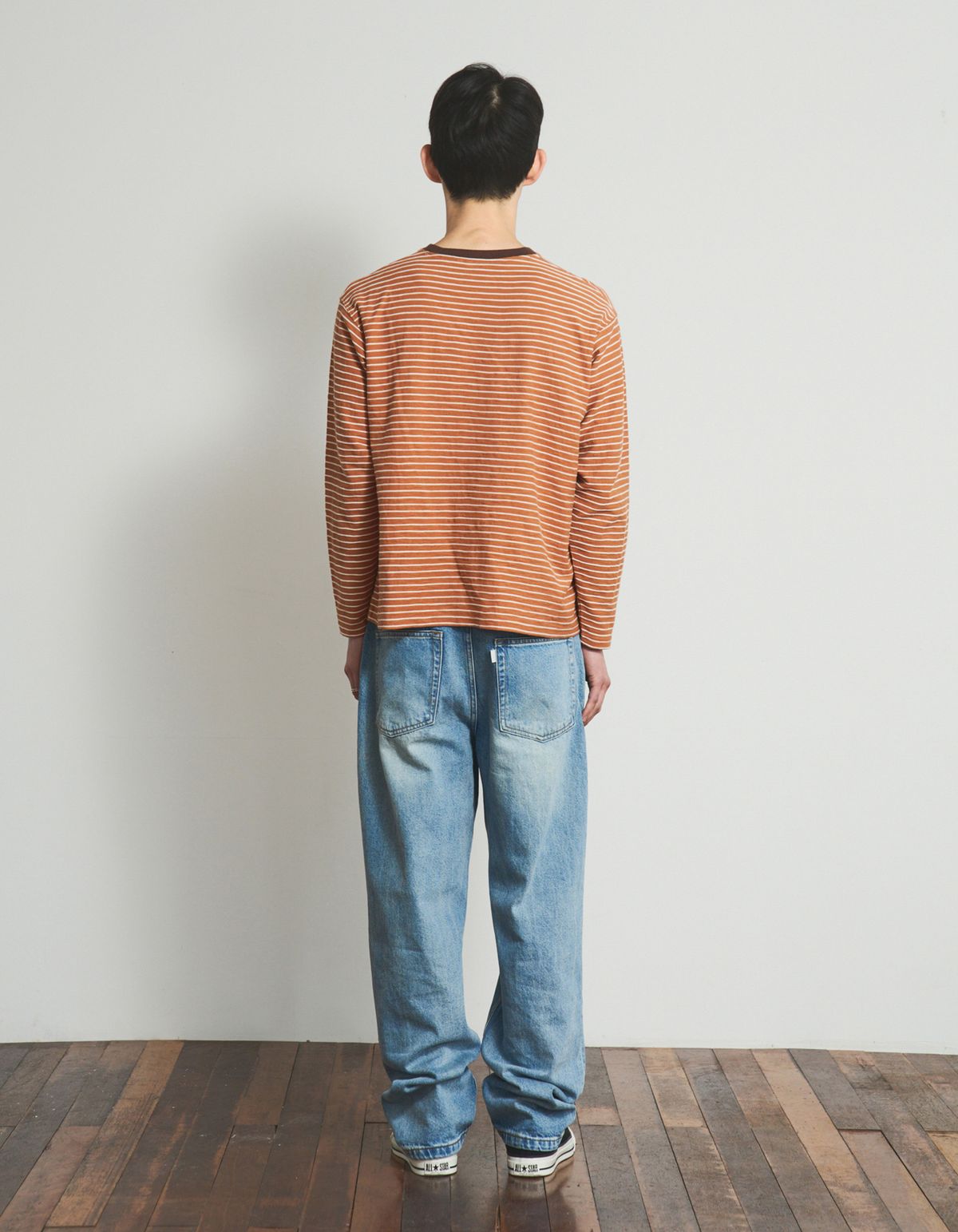 로어즈(LORES) Textured Striped L/S Tee - Brick