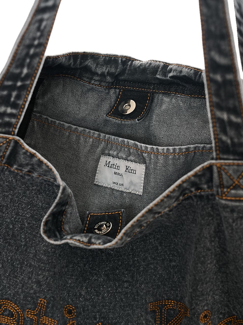 MUSINSA | MATIN KIM MATIN STITCH DENIM SHOULDER BAG IN BLACK