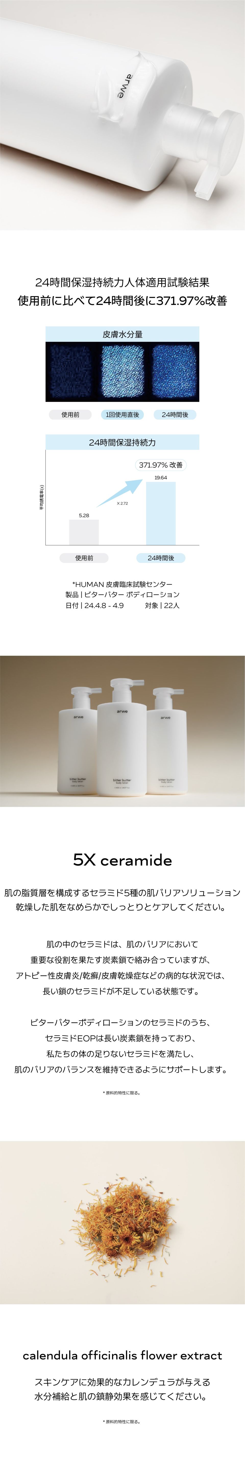 MUSINSA公式 | ARWE ビターバターセラミドボディローション400ml