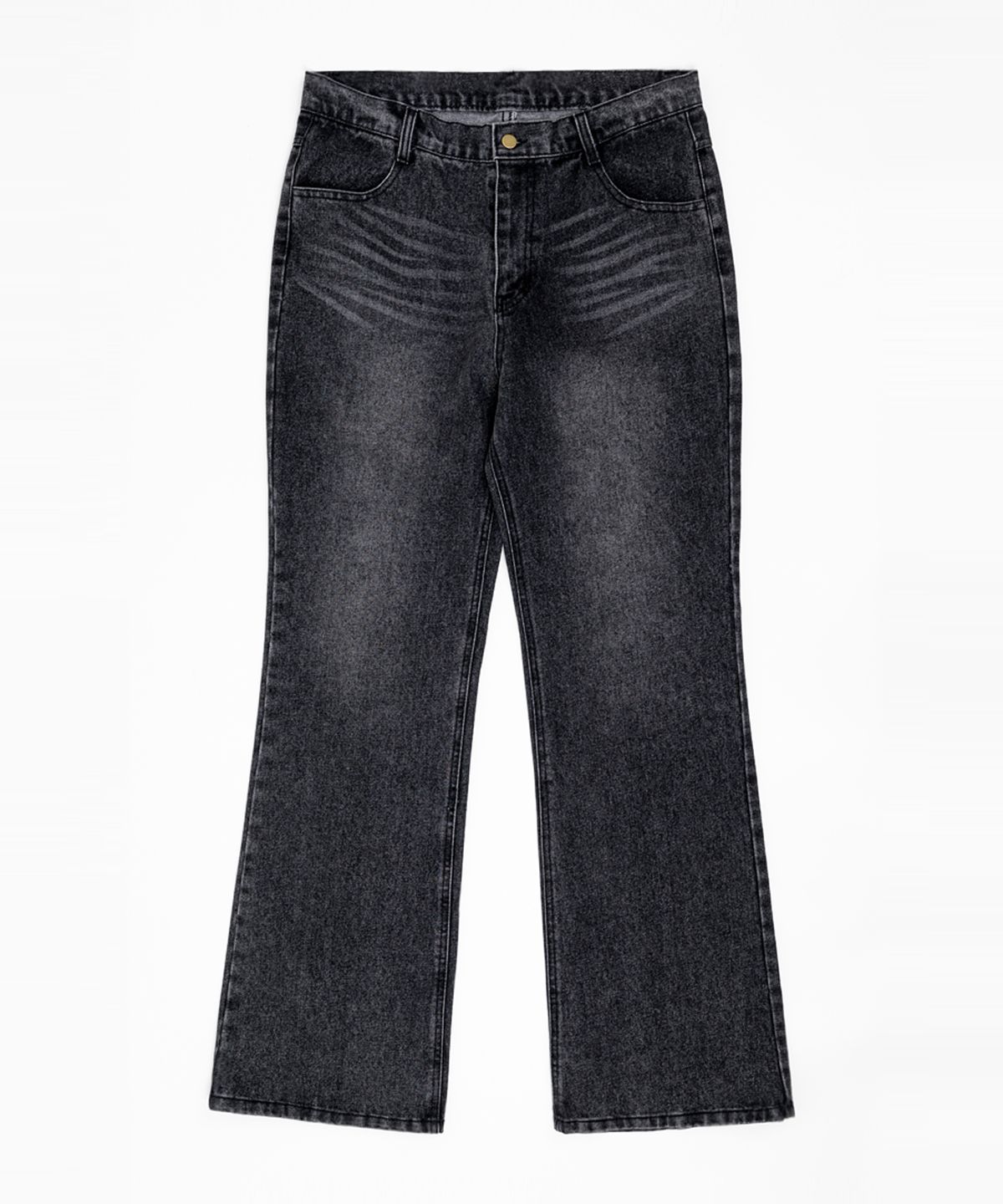 스트라이크(STRIKE) Black Light Wash Long Flare Denim