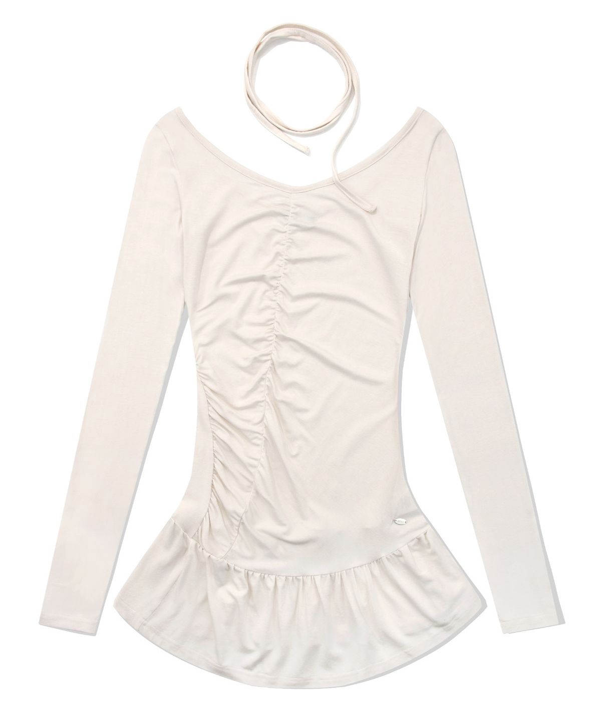 511비전(511VISION) AERIAL TIE SHIRRING DRESS , IVORY