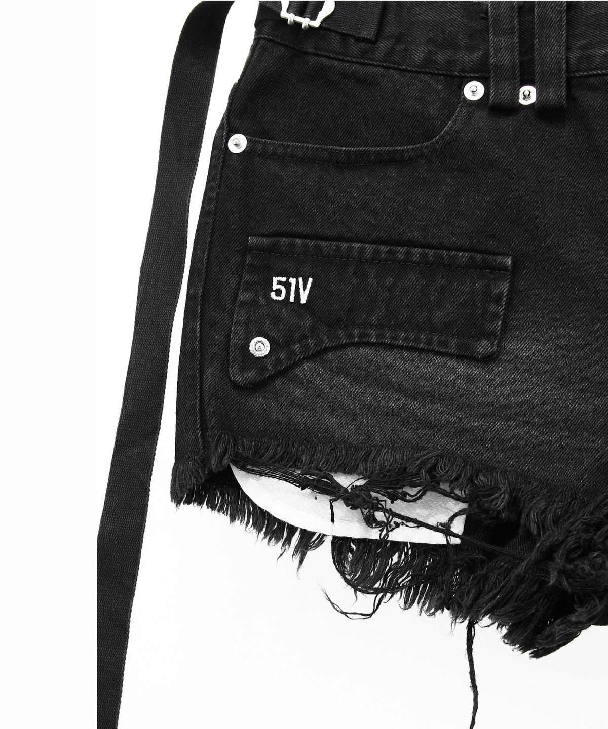 511비전(511VISION) 51V AXIS BUCKLE WASHED SHORTS , BLACK