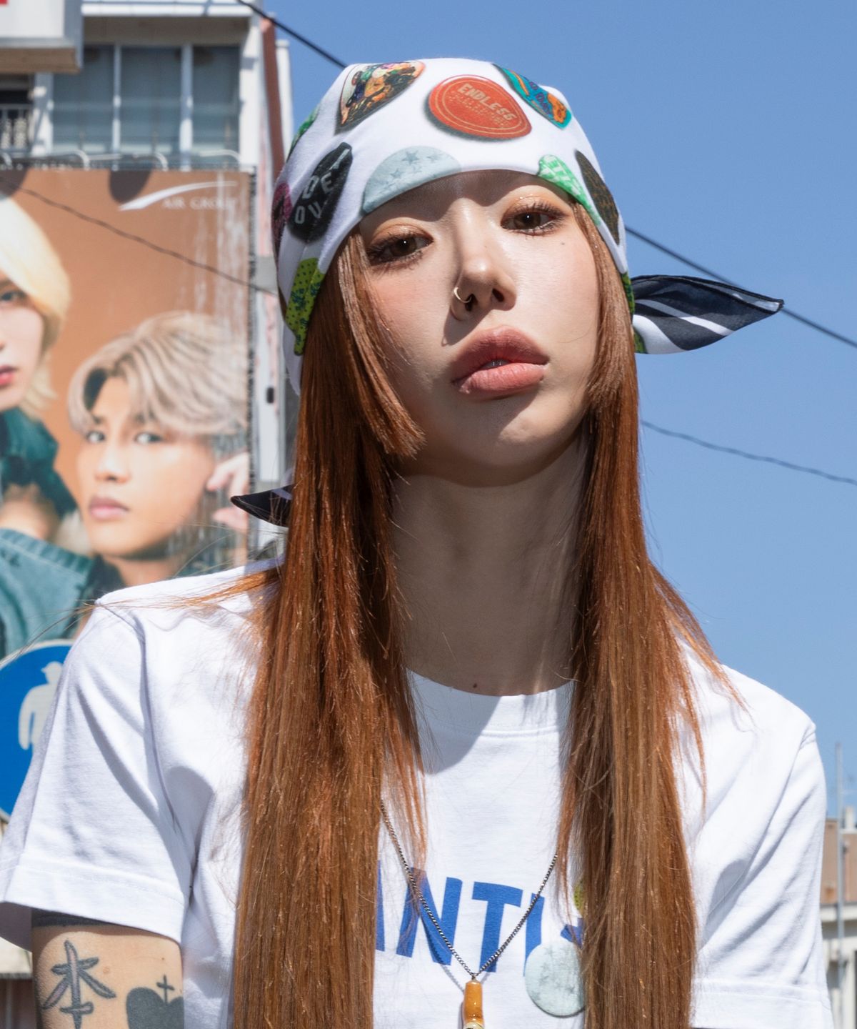 엑스톤즈(XTONZ) XF008 멀티 핀 뱃지 그래픽 반다나 (MULTI)