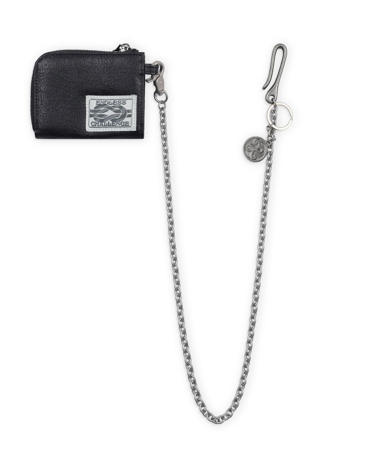 엑스톤즈(XTONZ) XF007 스터드 로고 체인 지갑 (BLACK)