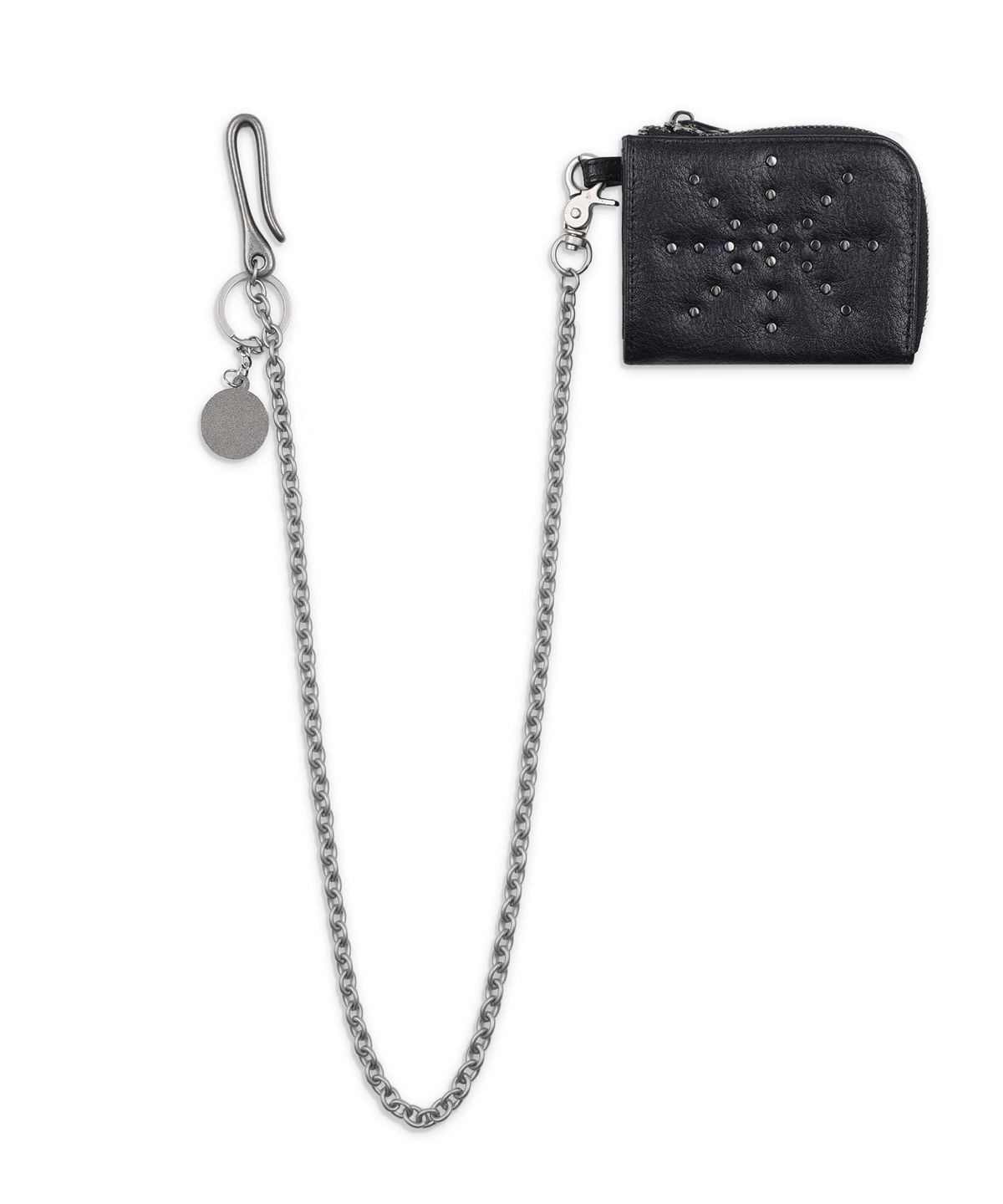 엑스톤즈(XTONZ) XF007 스터드 로고 체인 지갑 (BLACK)