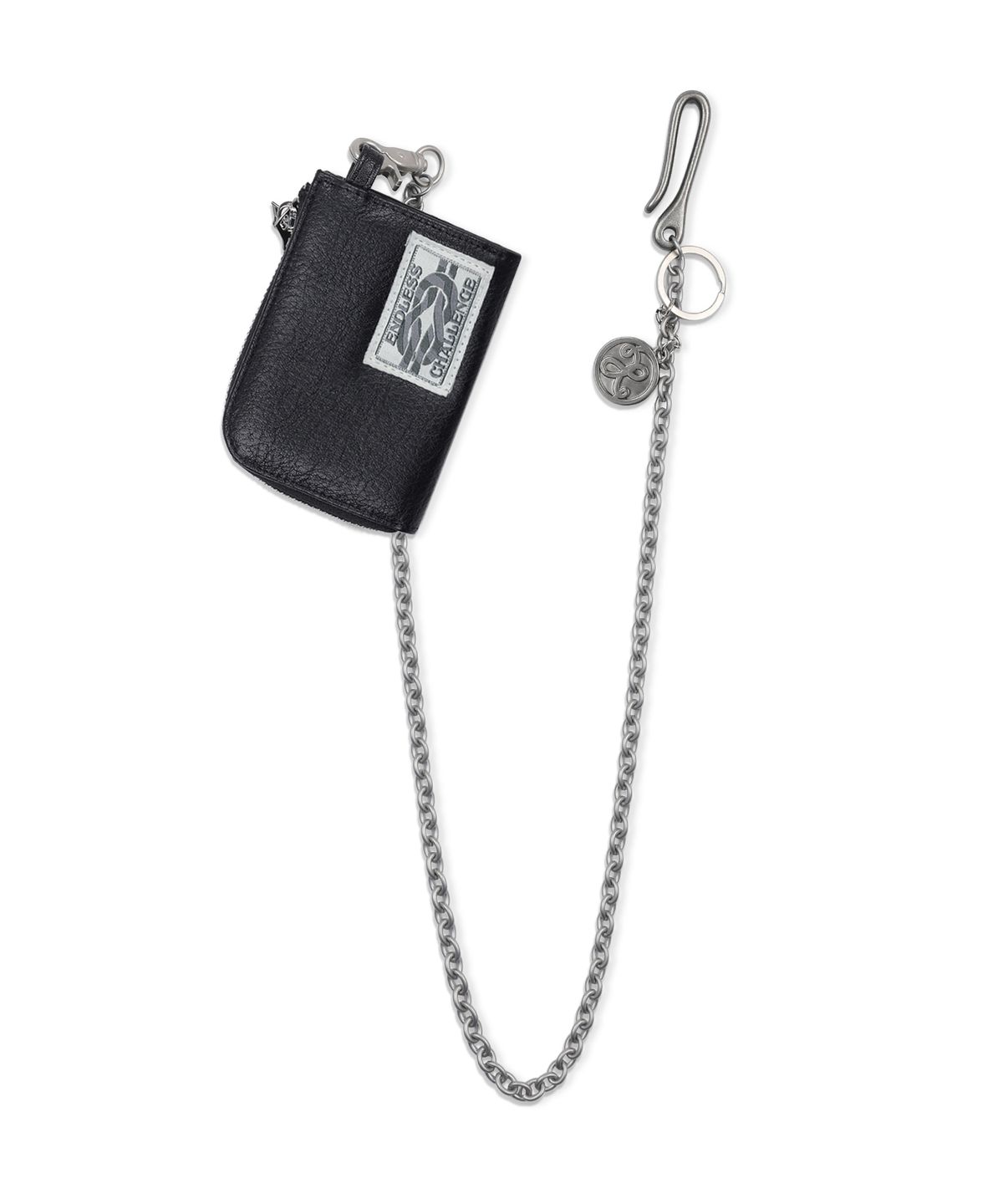 엑스톤즈(XTONZ) XF007 스터드 로고 체인 지갑 (BLACK)