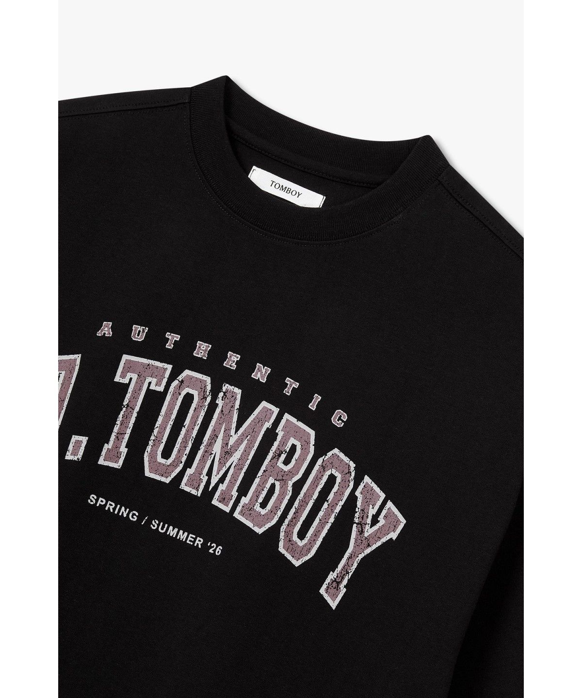 스튜디오 톰보이(STUDIO TOMBOY) [MEN] 빈티지 로고 레터링 반팔 티셔츠_블랙 9156222213