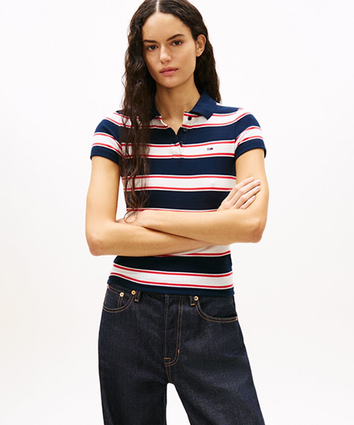 타미진스(TOMMY JEANS) 슬림 립 폴로 티셔츠 (T32G1TKT31TWT10A7)