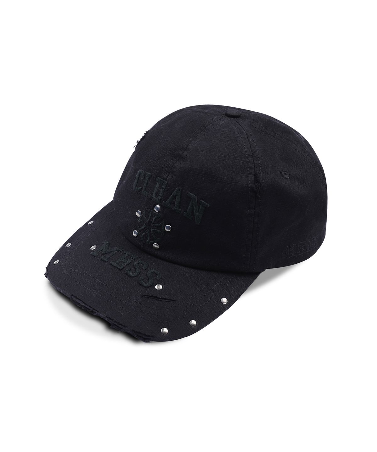 엑스톤즈(XTONZ) XF016 메스 스터드 데미지 코튼 볼캡 (BLACK)