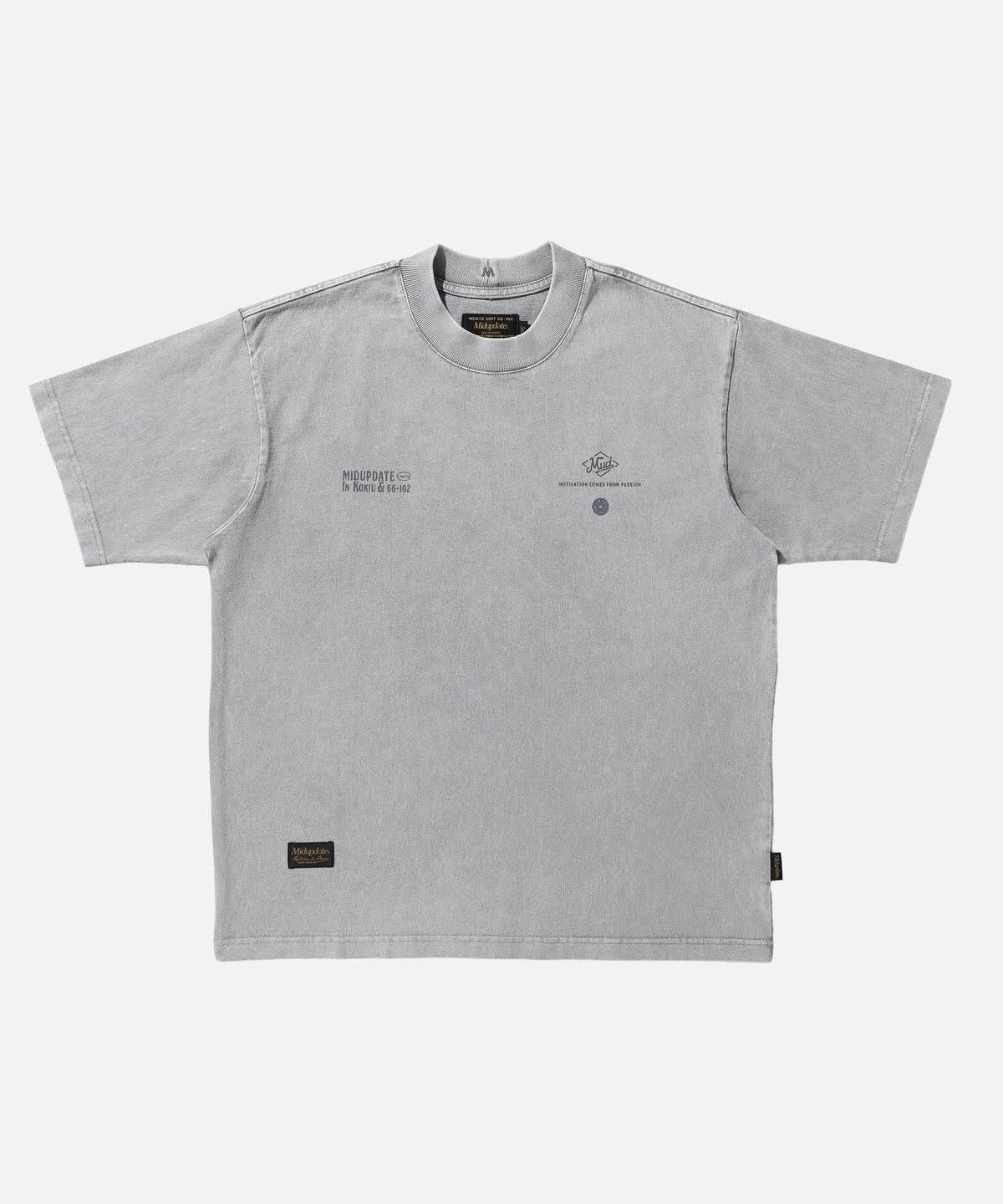 미드업데이트(MIDUPDATE) Vintage garments dye t shirts Light gray