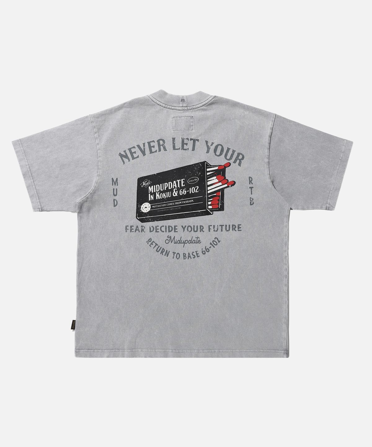 미드업데이트(MIDUPDATE) Vintage garments dye t shirts Light gray