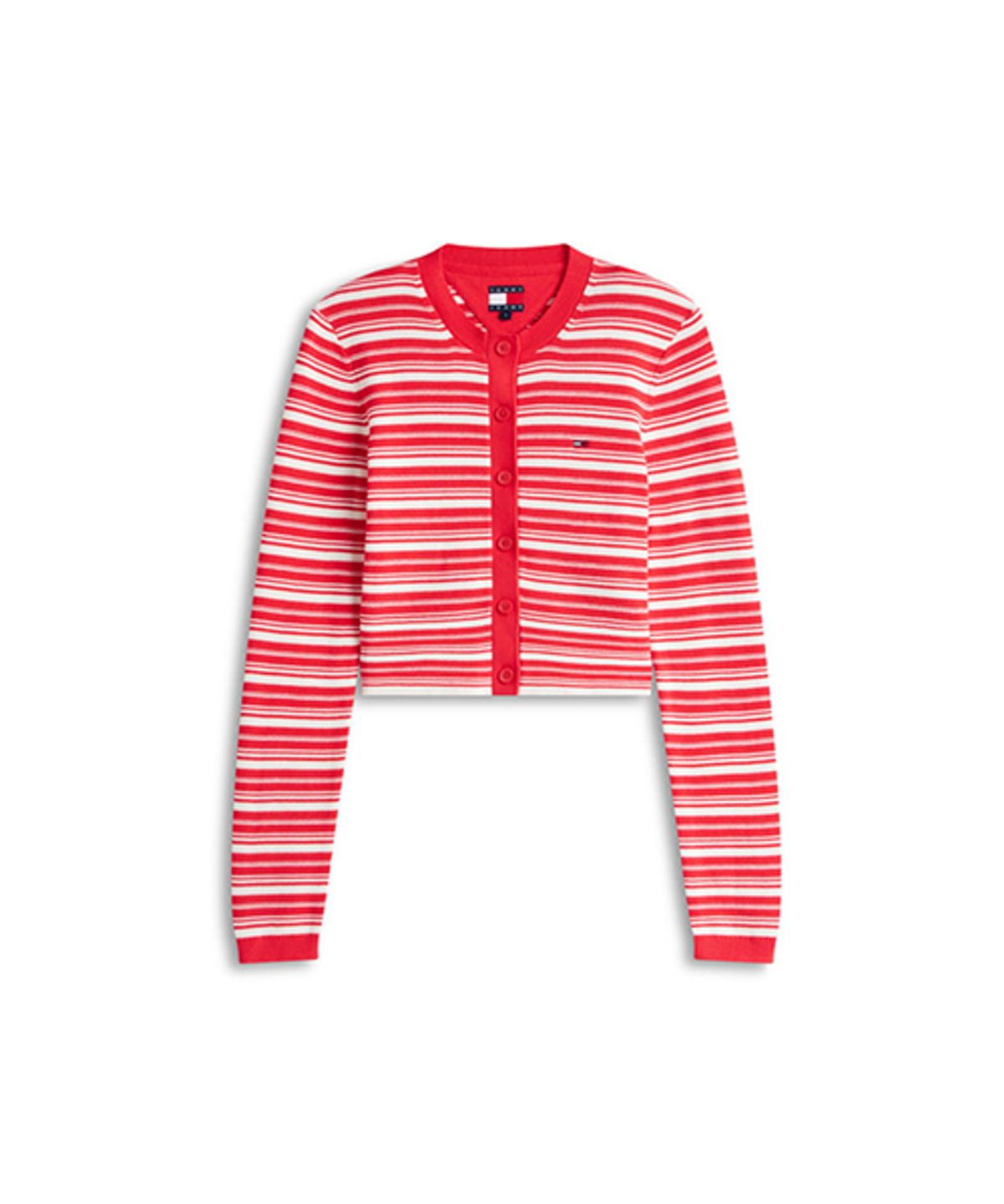 타미진스(TOMMY JEANS) 크루넥 스트라이프 가디건 (T32G1KCD36TWT1XK3)