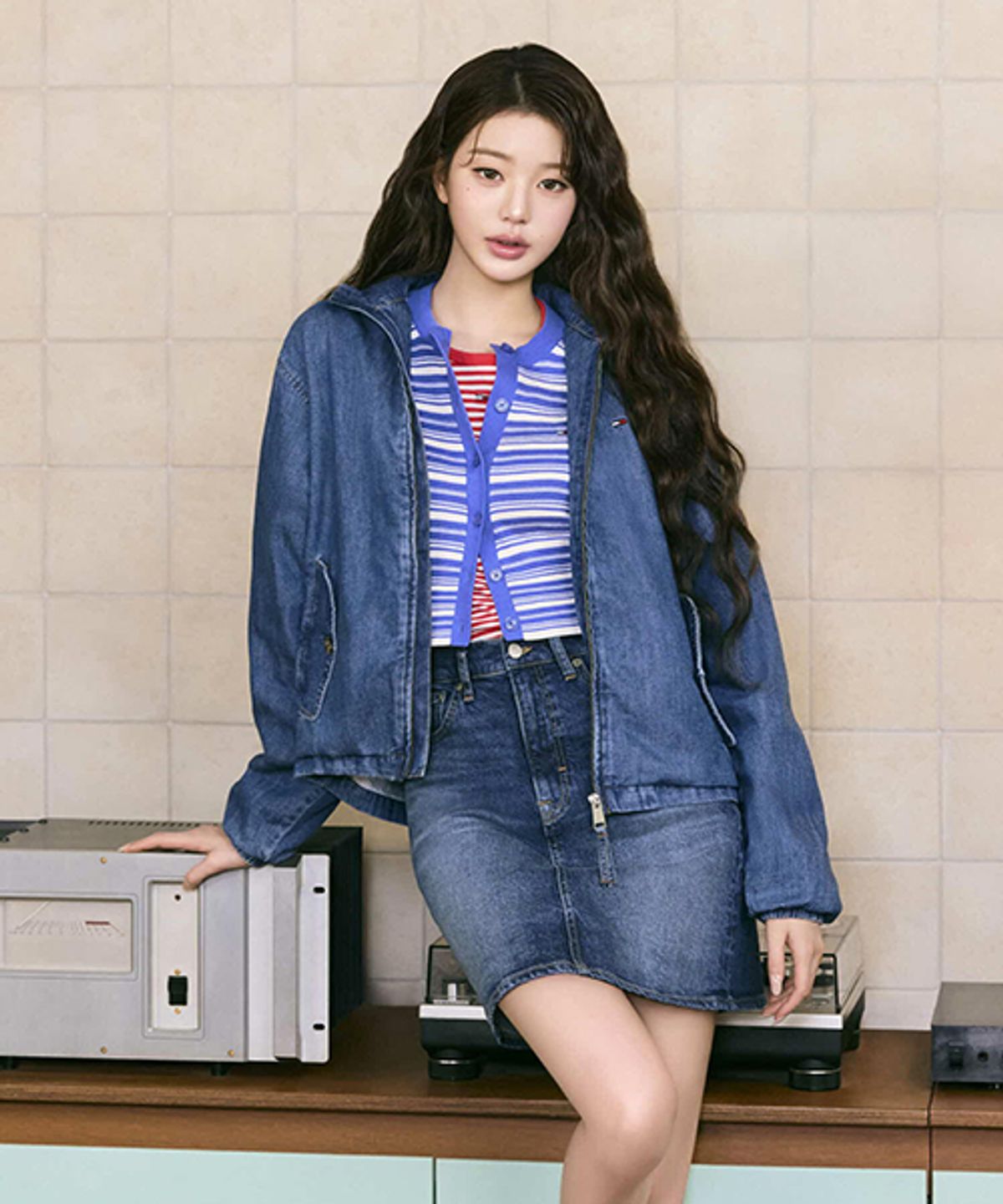 타미진스(TOMMY JEANS) 샴브레이 재킷 (T32G1NJC40TWT11A5)
