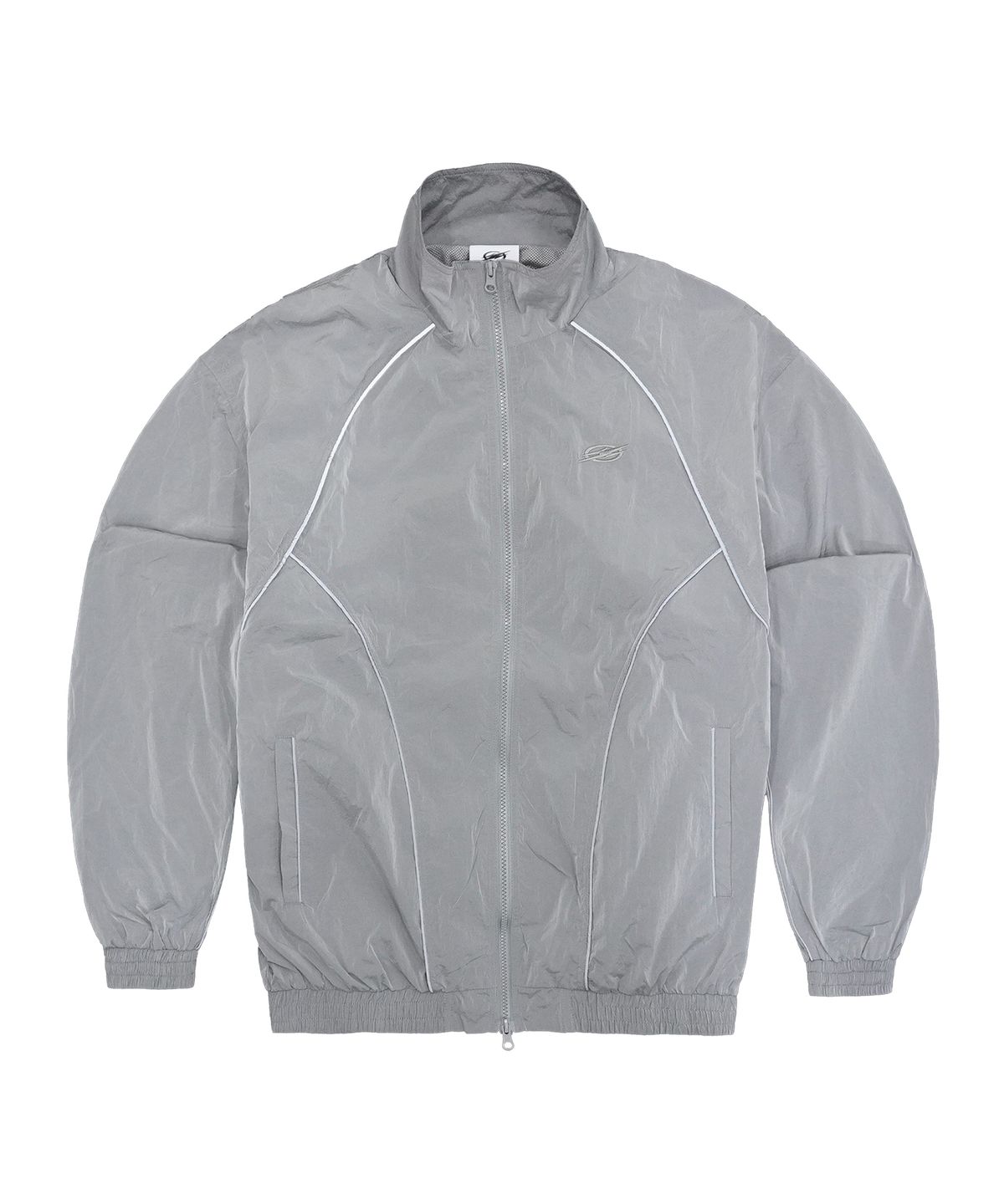 더랭크(THERANK) DRY SHELL HYBRID TRACK JACKET [METALLIC GRAY]