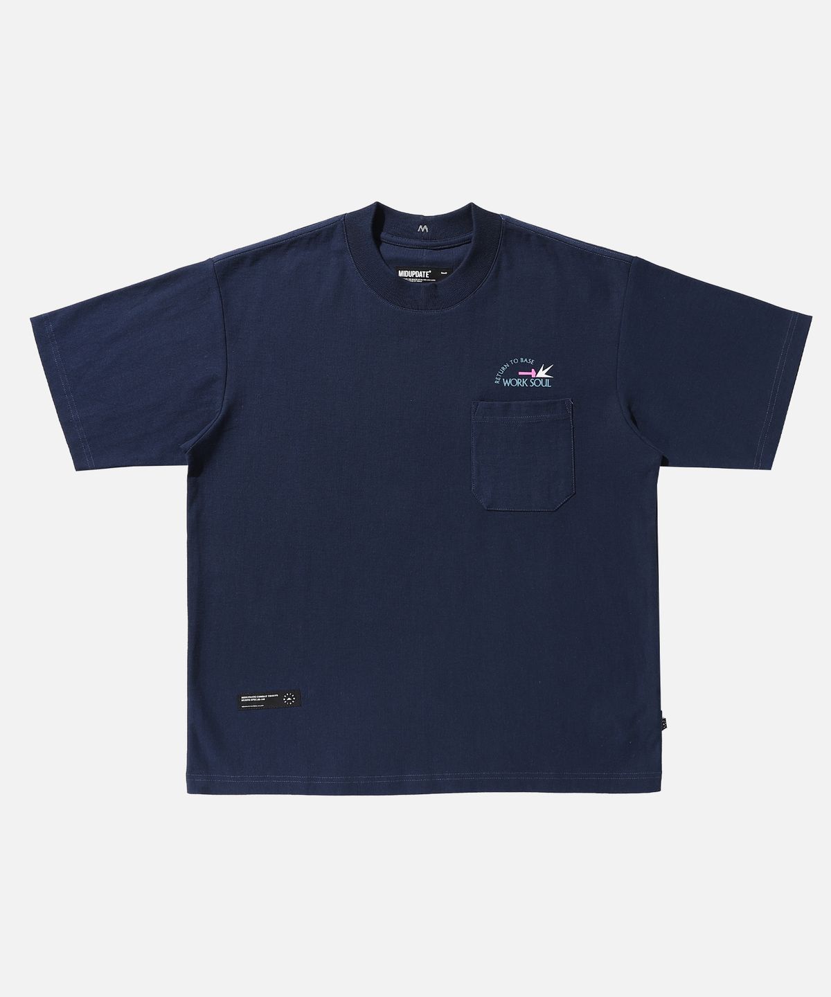미드업데이트(MIDUPDATE) Mud front pocket T shirts Blue
