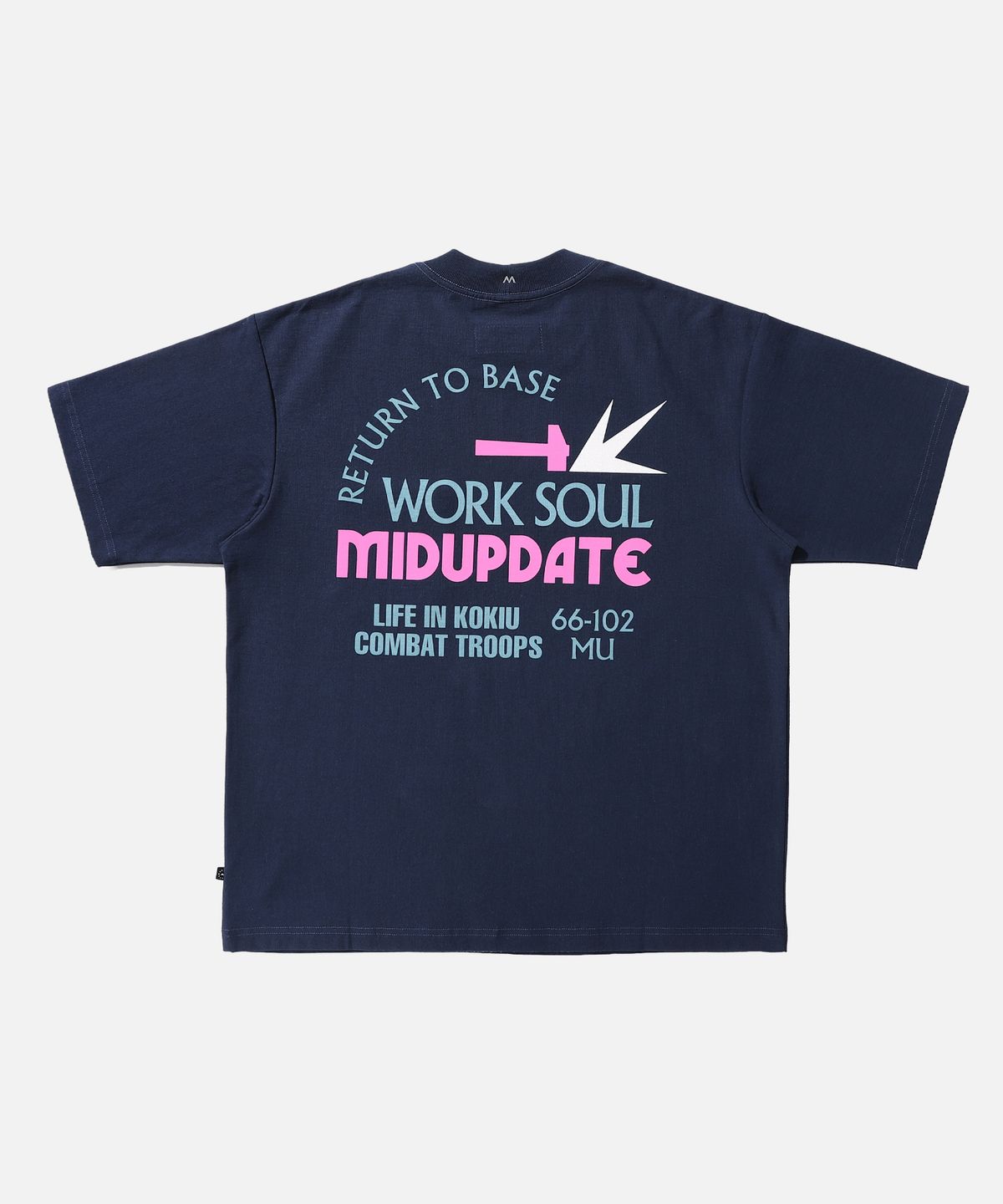 미드업데이트(MIDUPDATE) Mud front pocket T shirts Blue