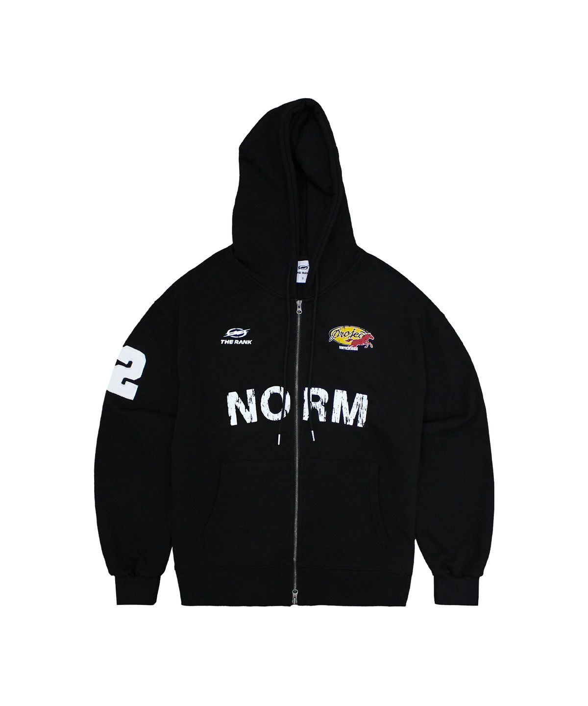 더랭크(THERANK) NORM WILFORD ZIP-UP HOODIE [BLACK]