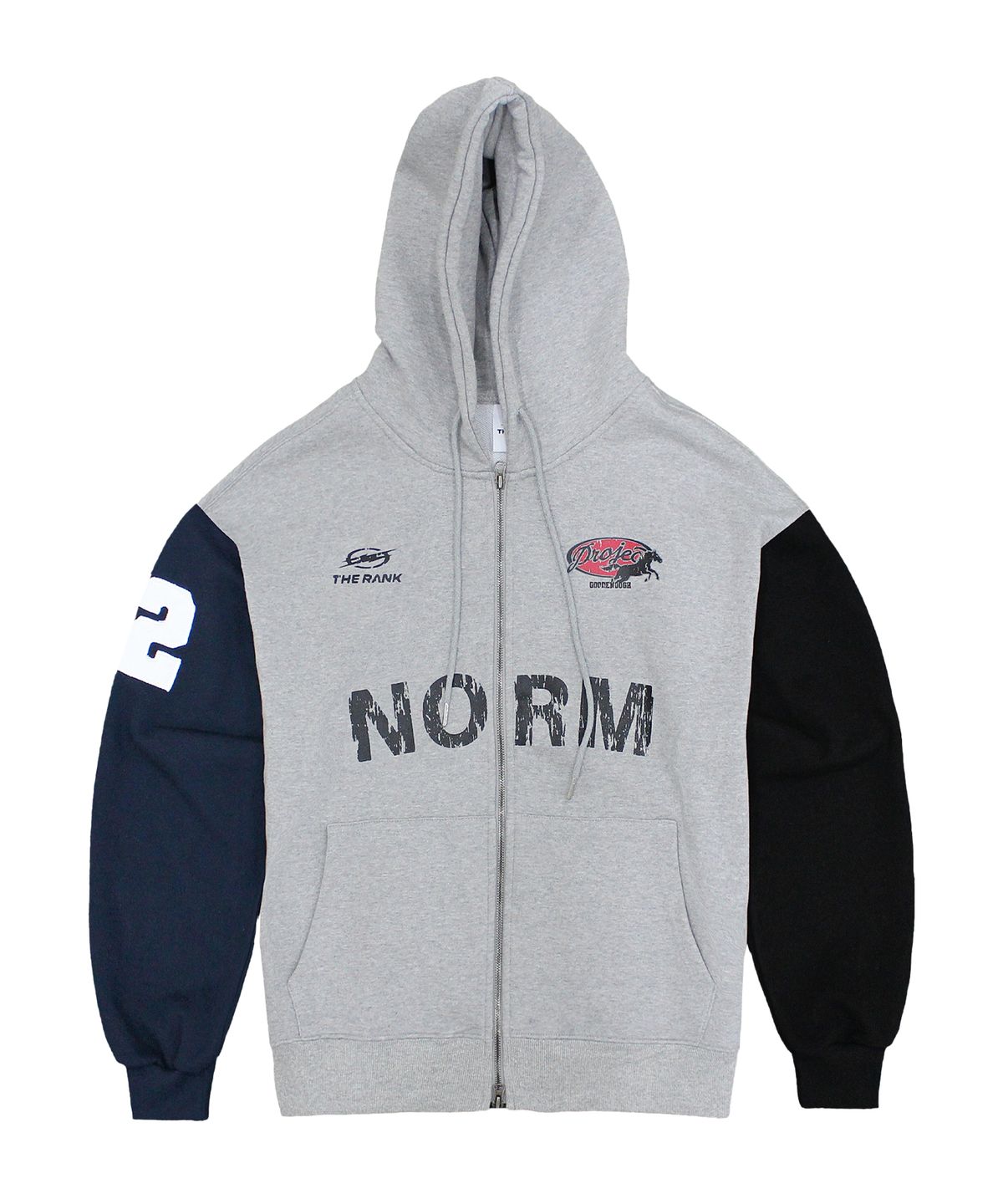 더랭크(THERANK) NORM WILFORD ZIP-UP HOODIE [MELANGE MIX]