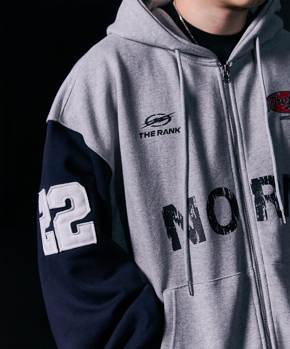 더랭크(THERANK) NORM WILFORD ZIP-UP HOODIE [MELANGE MIX]