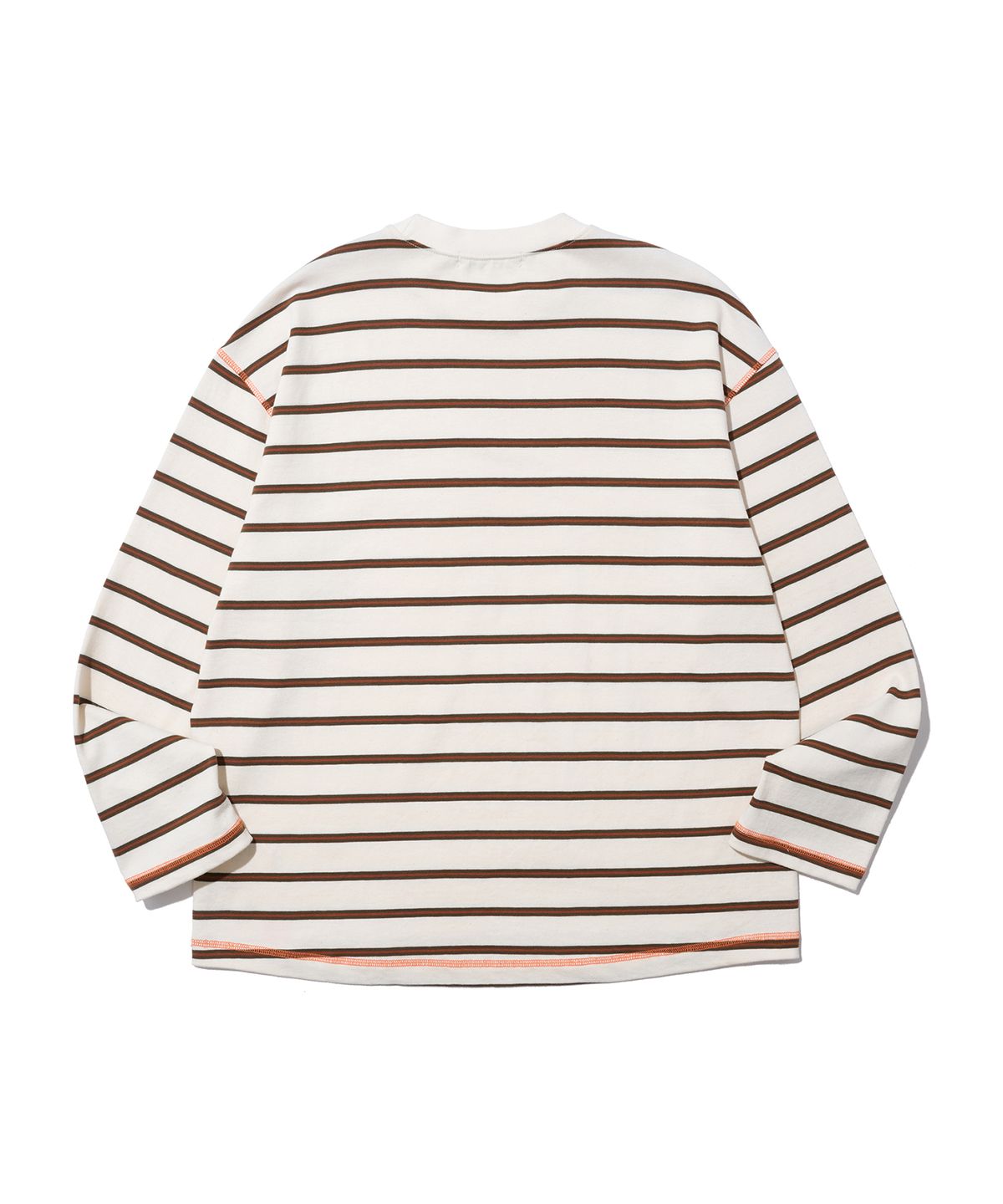 논타입(NONTYPE) STRIPE COMFY L/S T-SHIRTS (KHAKI)