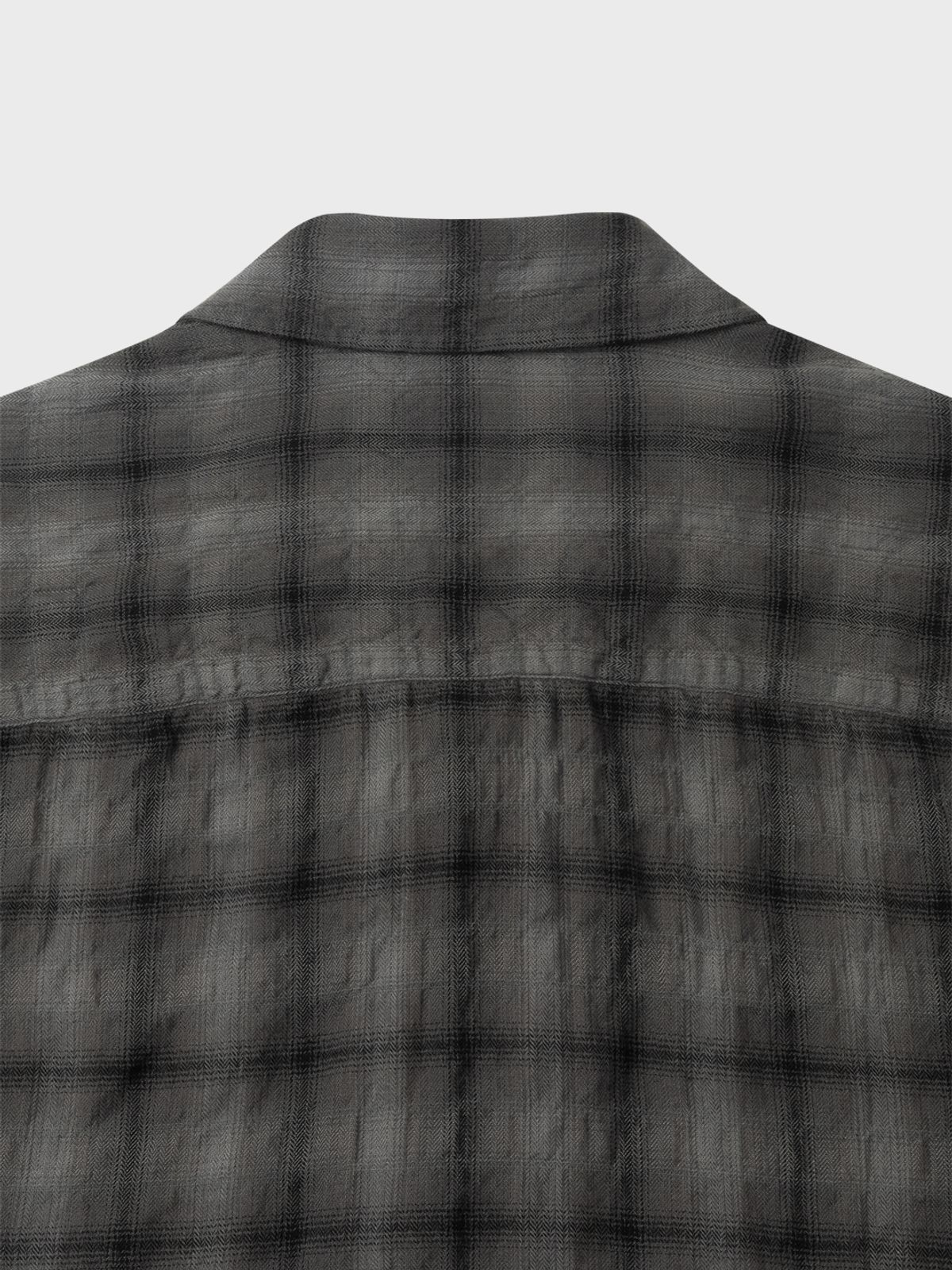 아틀리에 델디오(ATELIER DELDIO) 코튼 리오셀 셔링 체크 컴포트 셔츠 (CHARCOAL GREY)