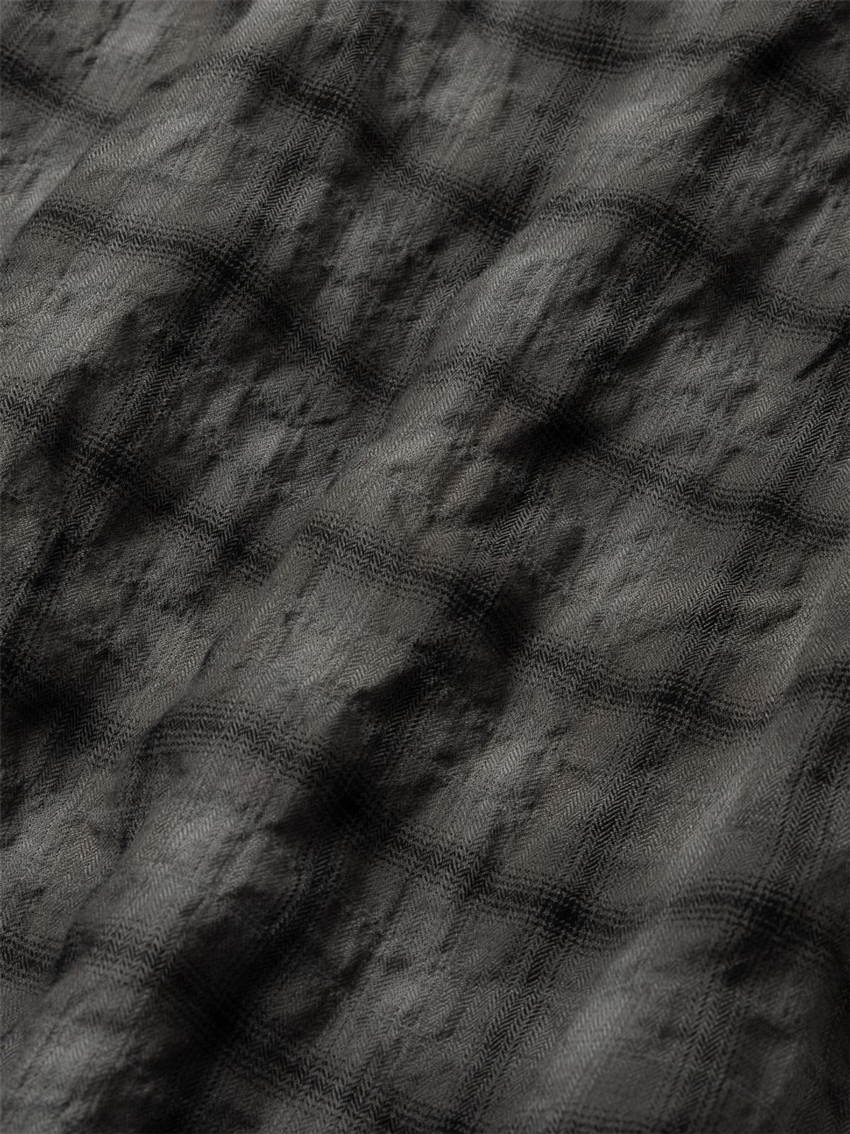 아틀리에 델디오(ATELIER DELDIO) 코튼 리오셀 셔링 체크 컴포트 셔츠 (CHARCOAL GREY)