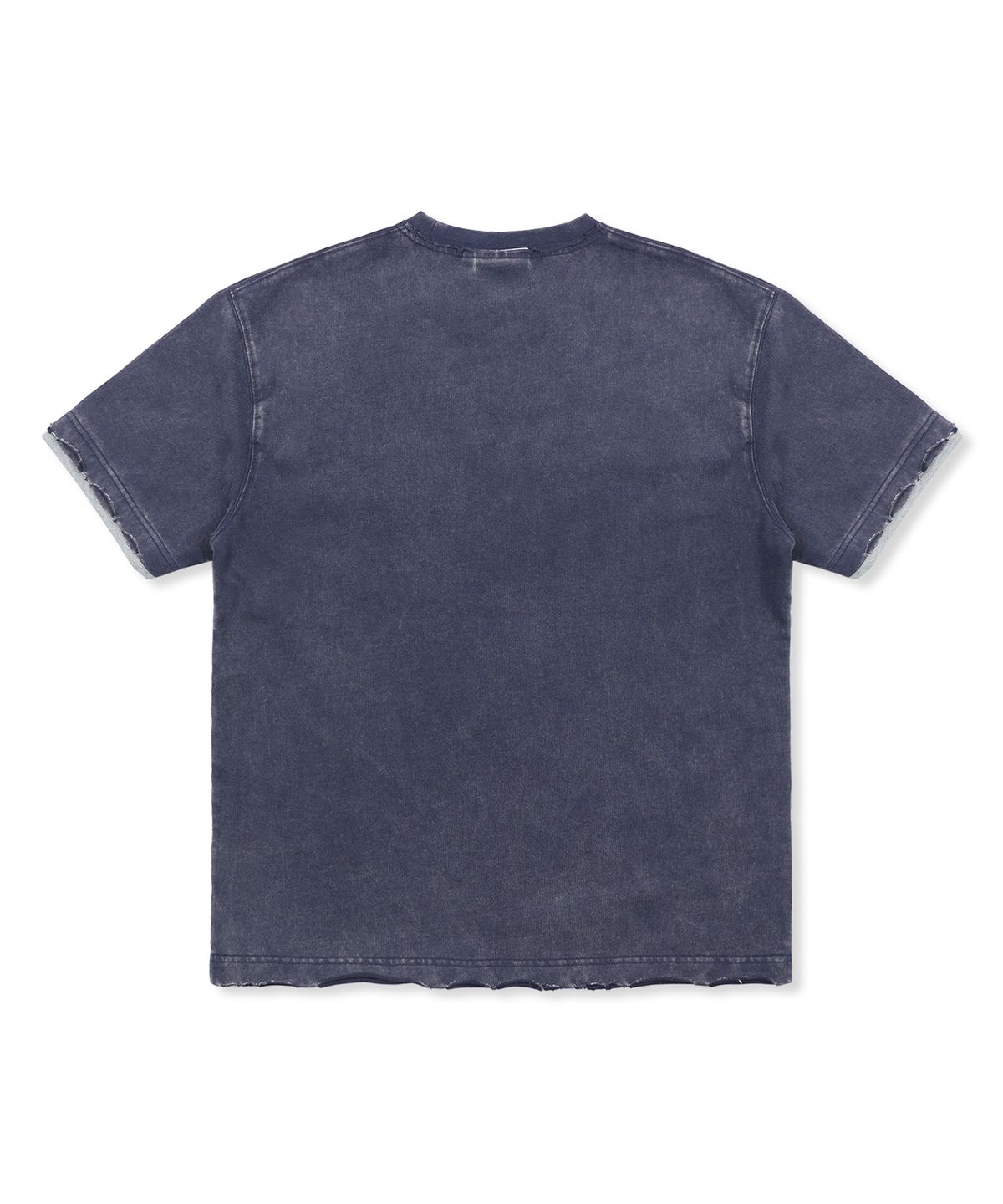 엑스톤즈(XTONZ) XF014 아치 아플리케 데미지 워싱 티셔츠 (NAVY)