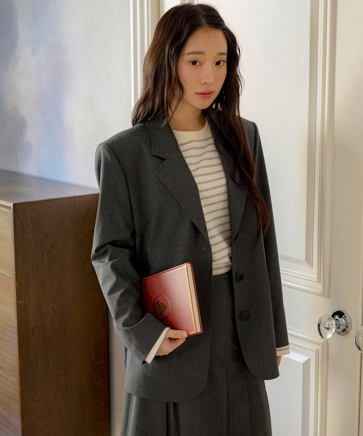 올리브 데 올리브(OLIVE DES OLIVE) 세미 오버 싱글 자켓 OW6MJ3000