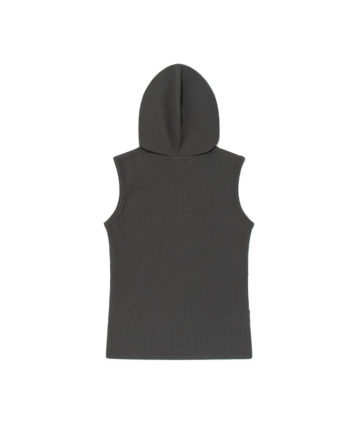 더콜디스트모먼트(THE COLDEST MOMENT) (w) TCM henley neck hooded sleeveless T (charcoal)