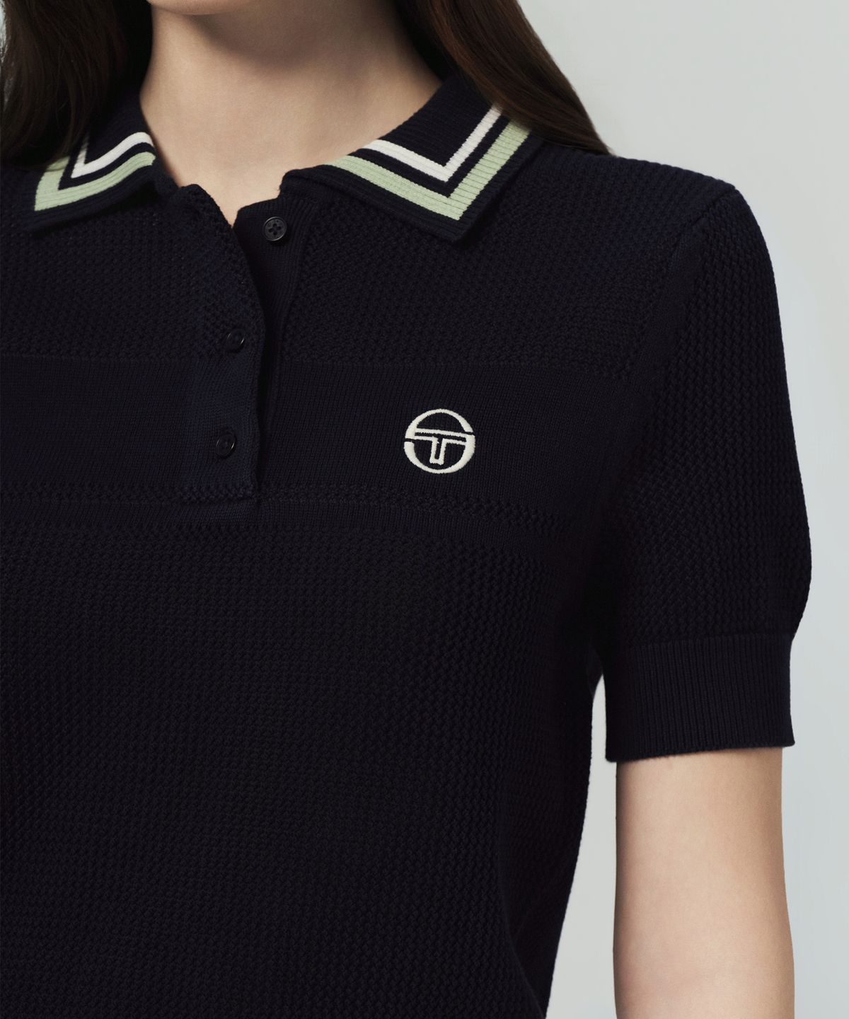 세르지오 타키니(SERGIO TACCHINI) W 데일리 반팔 폴로 스웨터 (Navy)