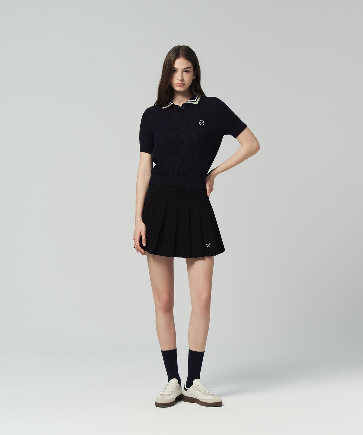 세르지오 타키니(SERGIO TACCHINI) W 데일리 반팔 폴로 스웨터 (Navy)
