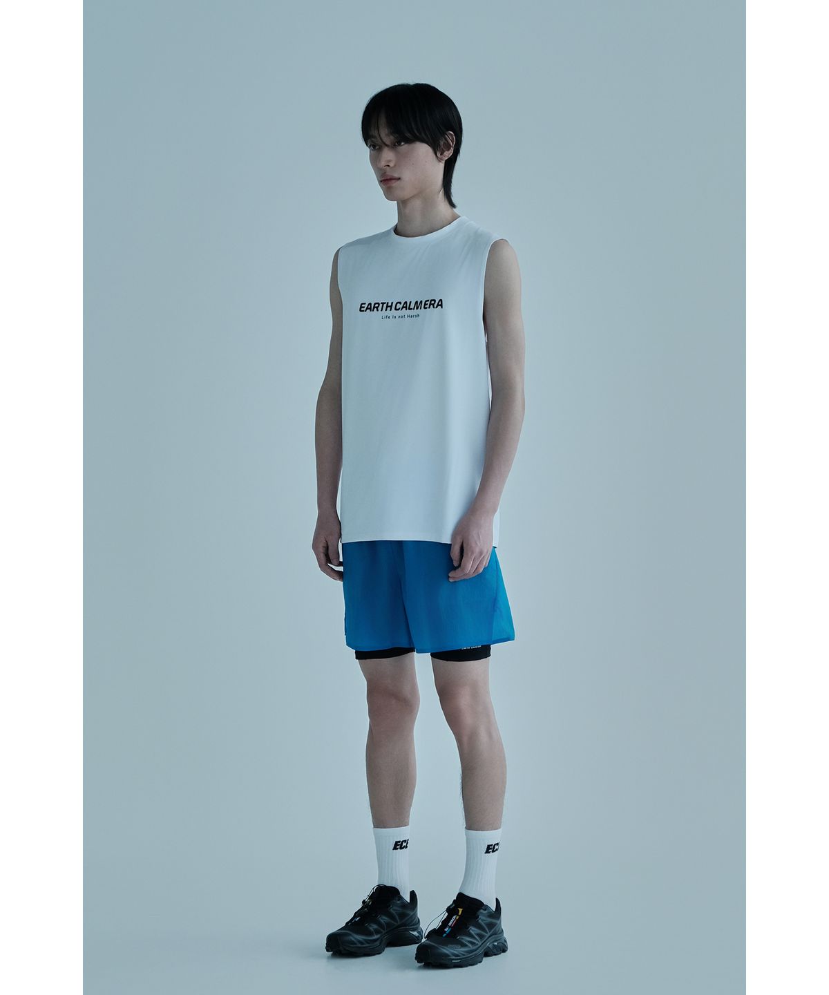 얼스캄에라(EARTH CALM ERA) 2in1 러닝 5인치 쇼츠_블루