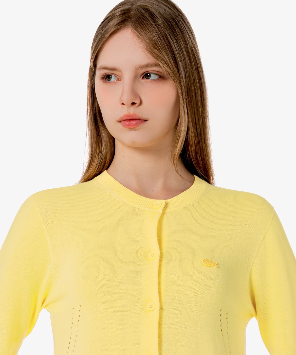 라코스테(LACOSTE) 여성 라이트 코튼 크루넥 가디건 AF5023-56G 107