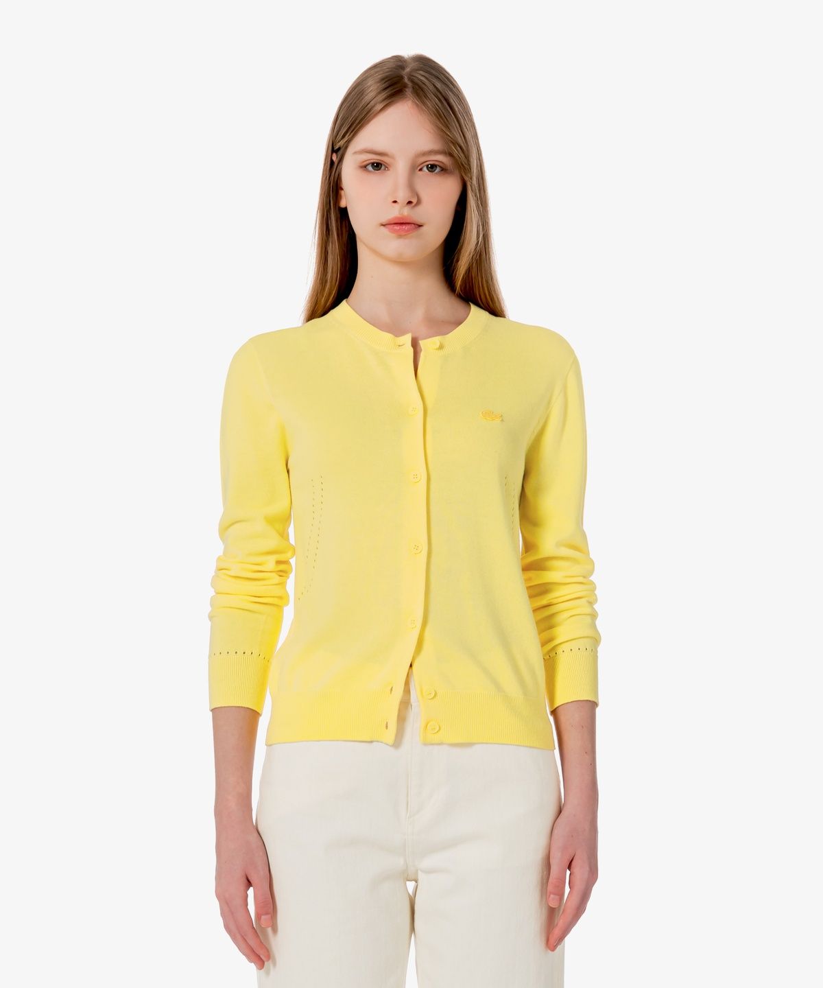 라코스테(LACOSTE) 여성 라이트 코튼 크루넥 가디건 AF5023-56G 107