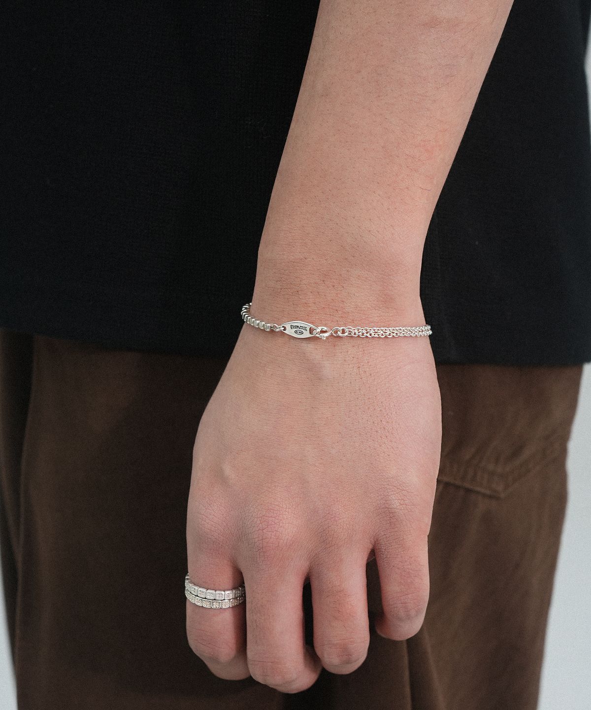 그레이노이즈(GRAYNOISE) Double mix chain bracelet W (925 silver)