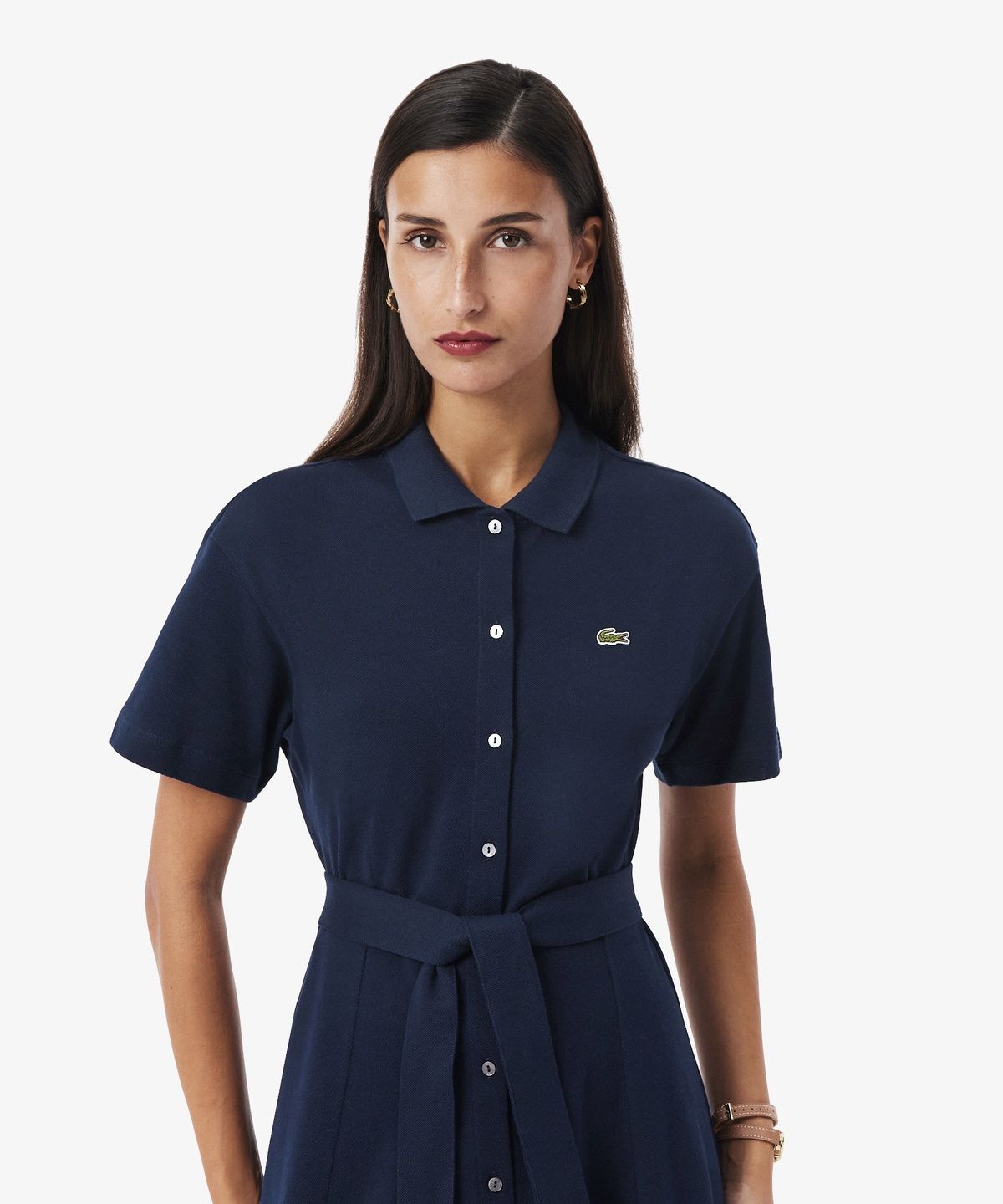 라코스테(LACOSTE) 여성 핏앤플레어 벨티드 폴로 드레스 EF9621-56G 166
