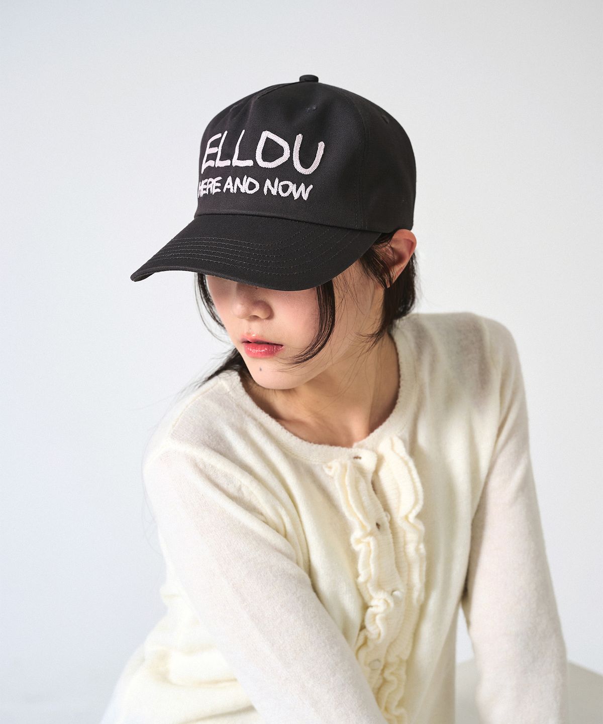 엘두(ELLDU) 웨이버 체인 스티치 캡 차콜