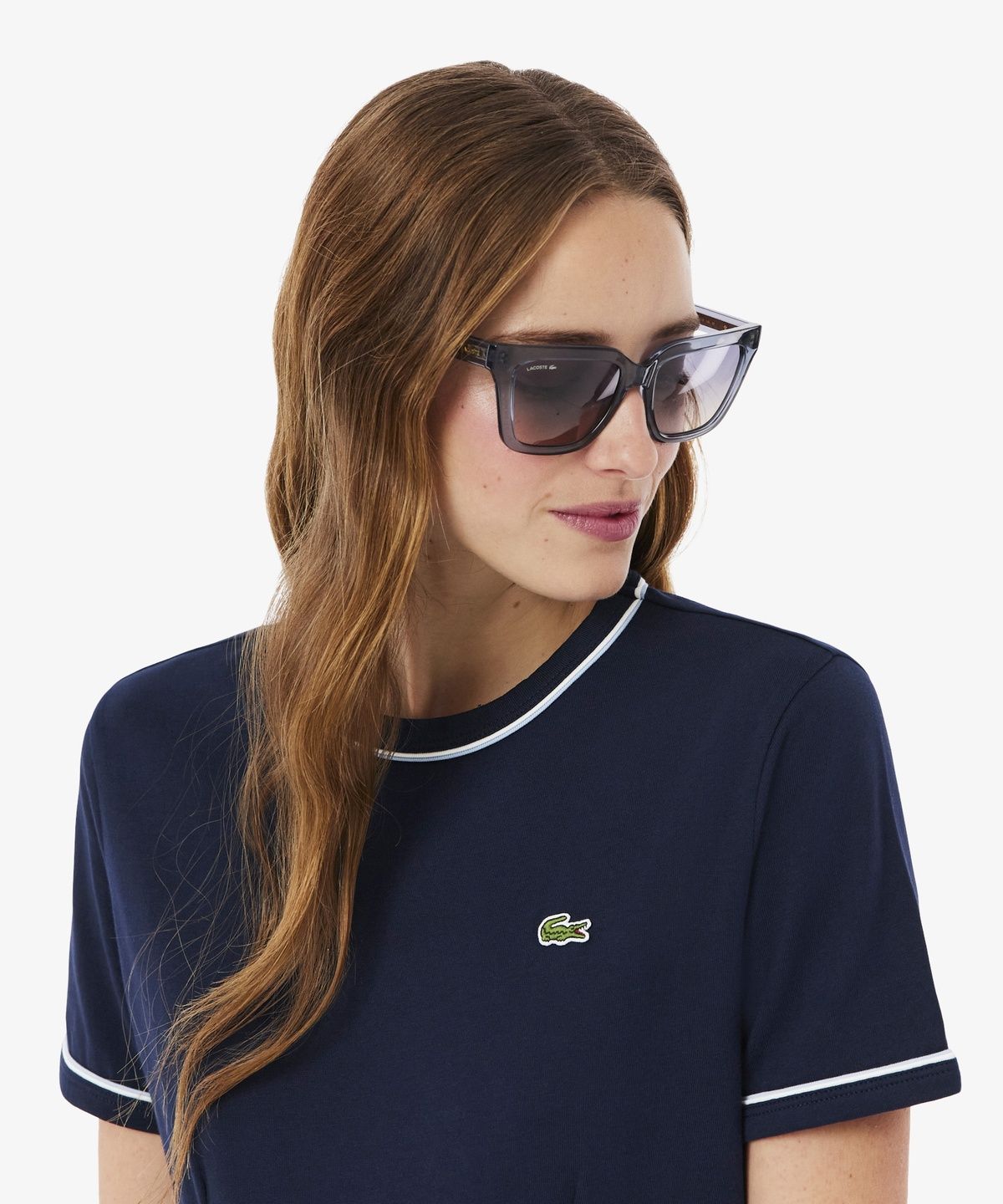 라코스테(LACOSTE) 여성 파이핑 디테일 티셔츠 드레스 EF9855-56G 3UI