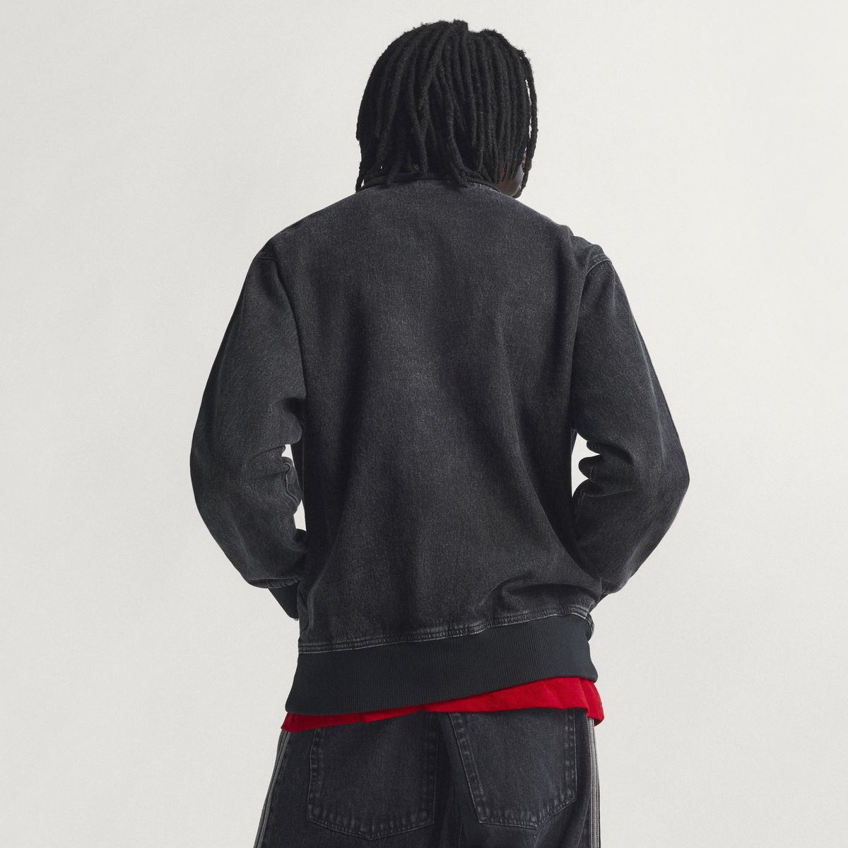 아디다스(ADIDAS) 데님 파이어버드 트랙탑 - 블랙 / KD1516