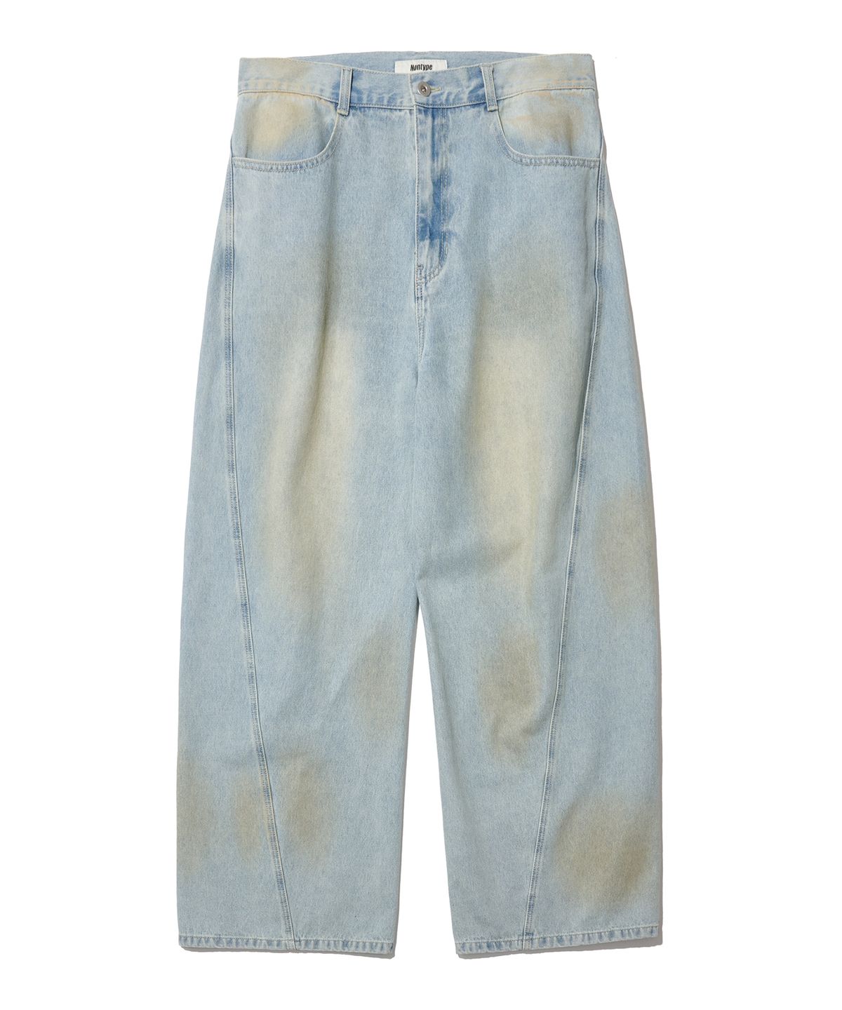 논타입(NONTYPE) DUSTY WASHING CURVED DENIM PANTS (VINTAGE BLUE)