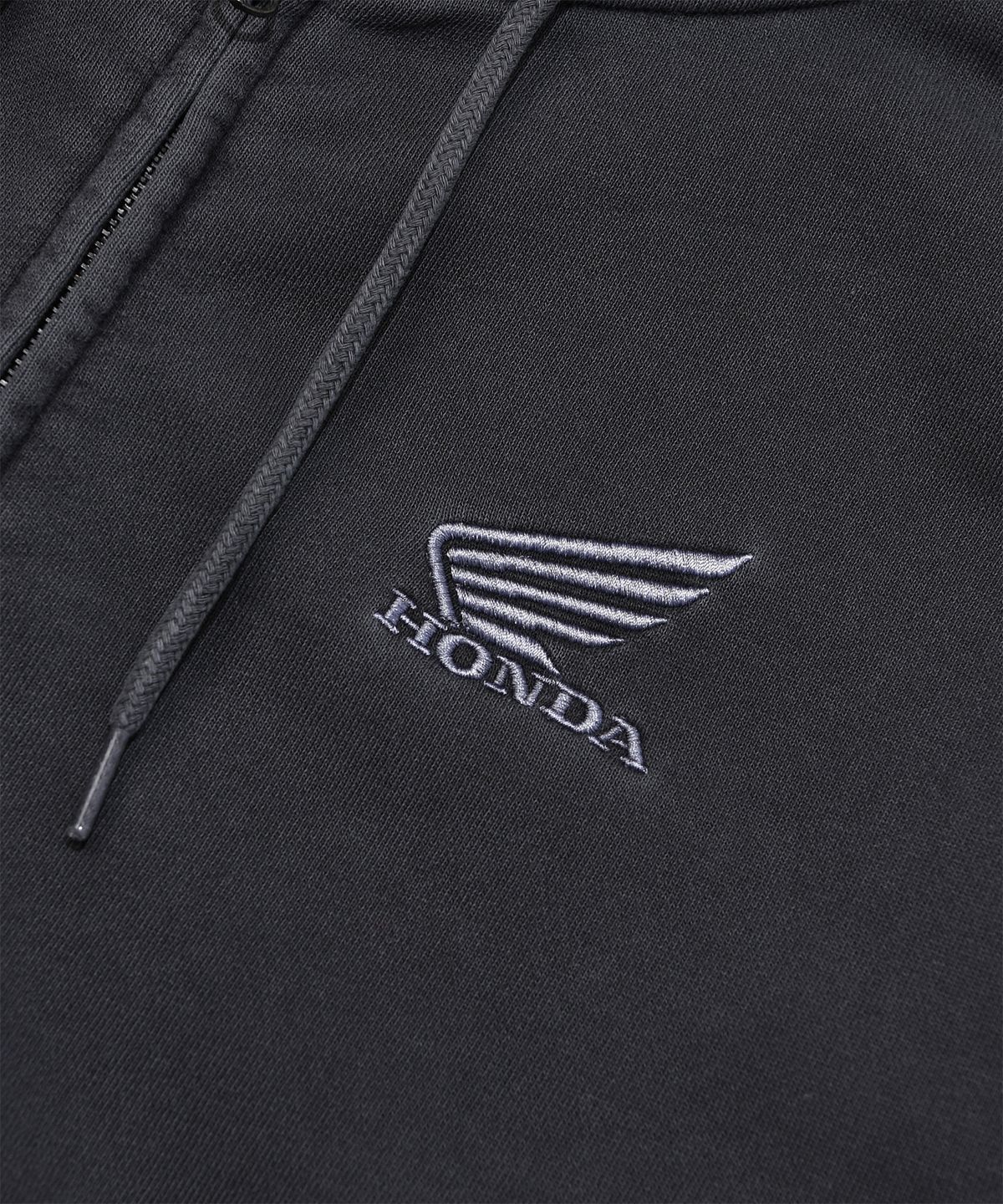 핍스 모터사이클(PHYPS MOTORCYCLE) Pigment Hoodie Zip-Up Black