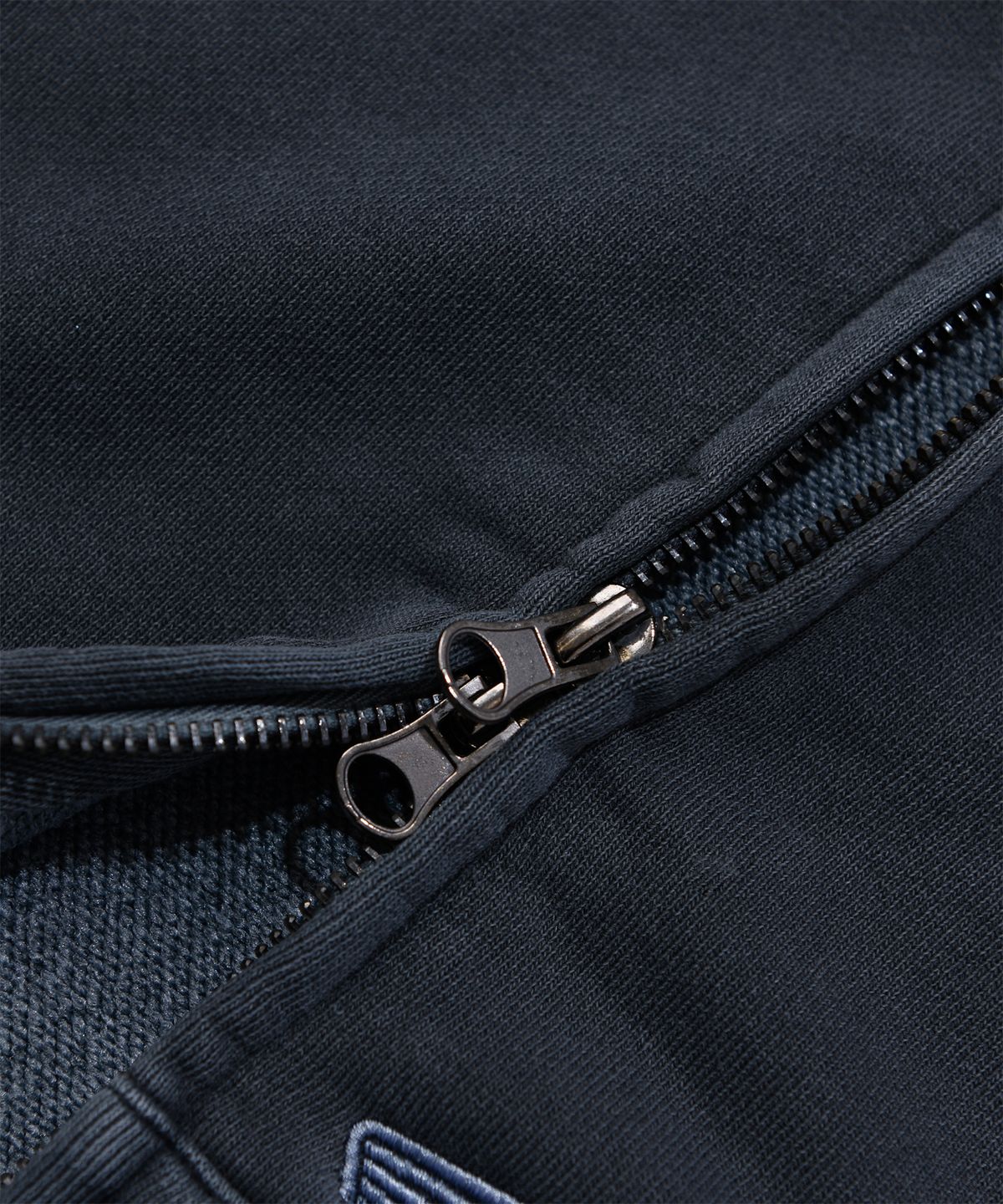 핍스 모터사이클(PHYPS MOTORCYCLE) Pigment Hoodie Zip-Up Navy