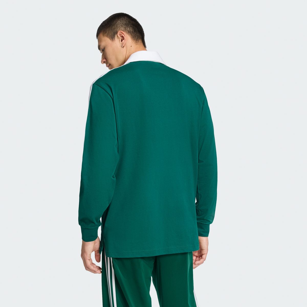 아디다스(ADIDAS) 3-스트라이프 럭비 롱 슬리브 폴로 - 그린 / KE3572