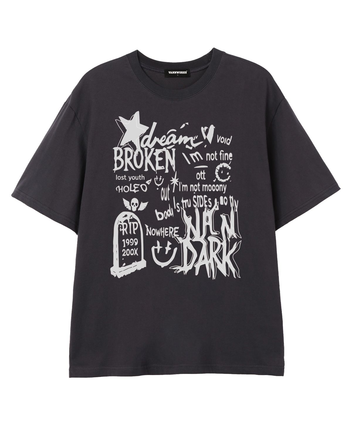 밴웍스(VANNWORKS) BROKEN STAR 반팔 티셔츠 (VS0224) 차콜